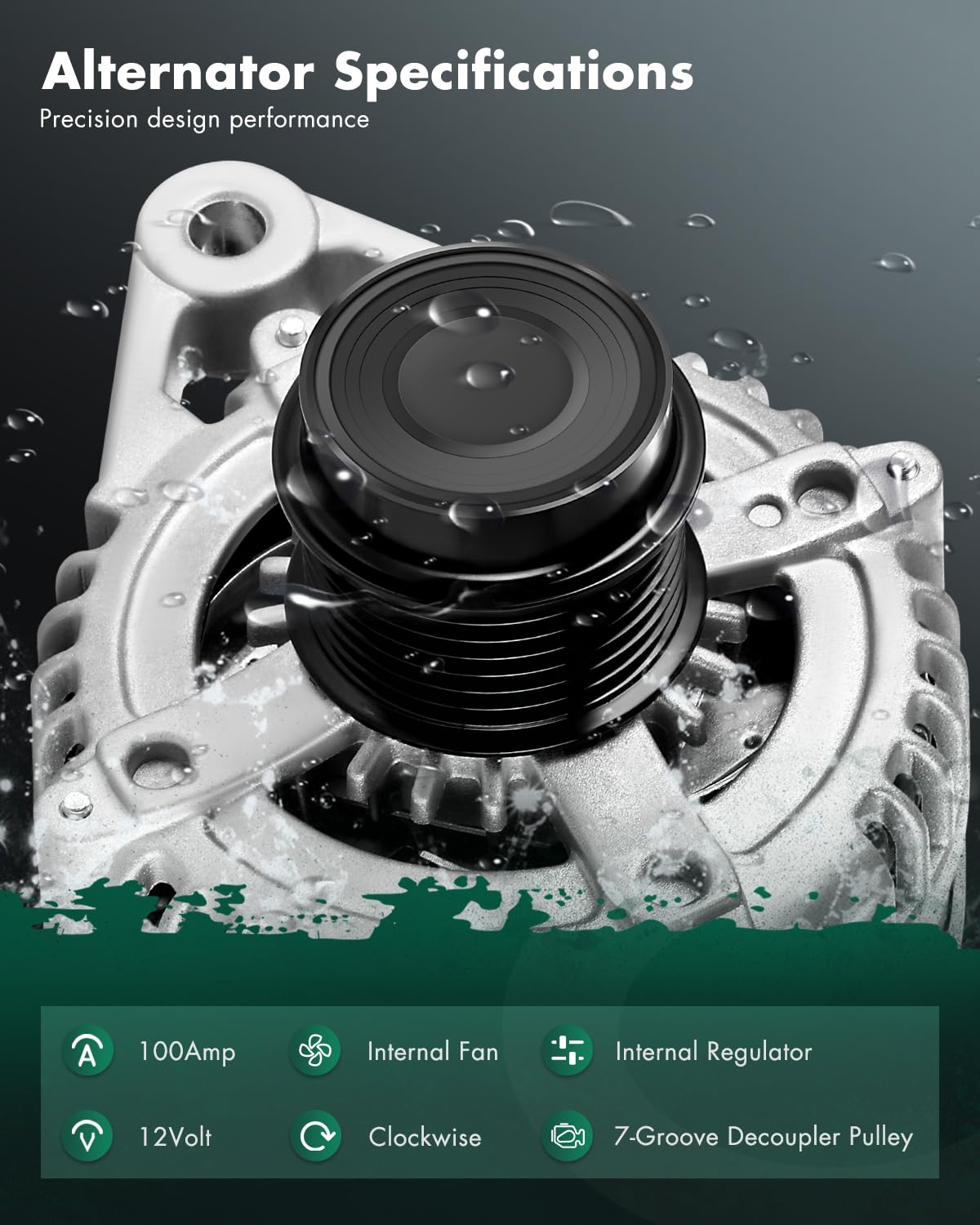 SCITOO Alternator for Toyota Camry, RAV4, Highlander, Avalon, Venza, Lexus RX350, V6 3.5L, 12V 100Amp,