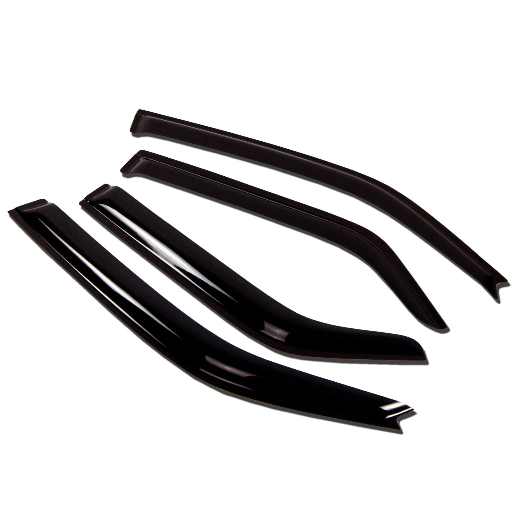 TuningPros WV-728 Window Visor Deflector Rain Guard Dark Smoke 4-pc Set