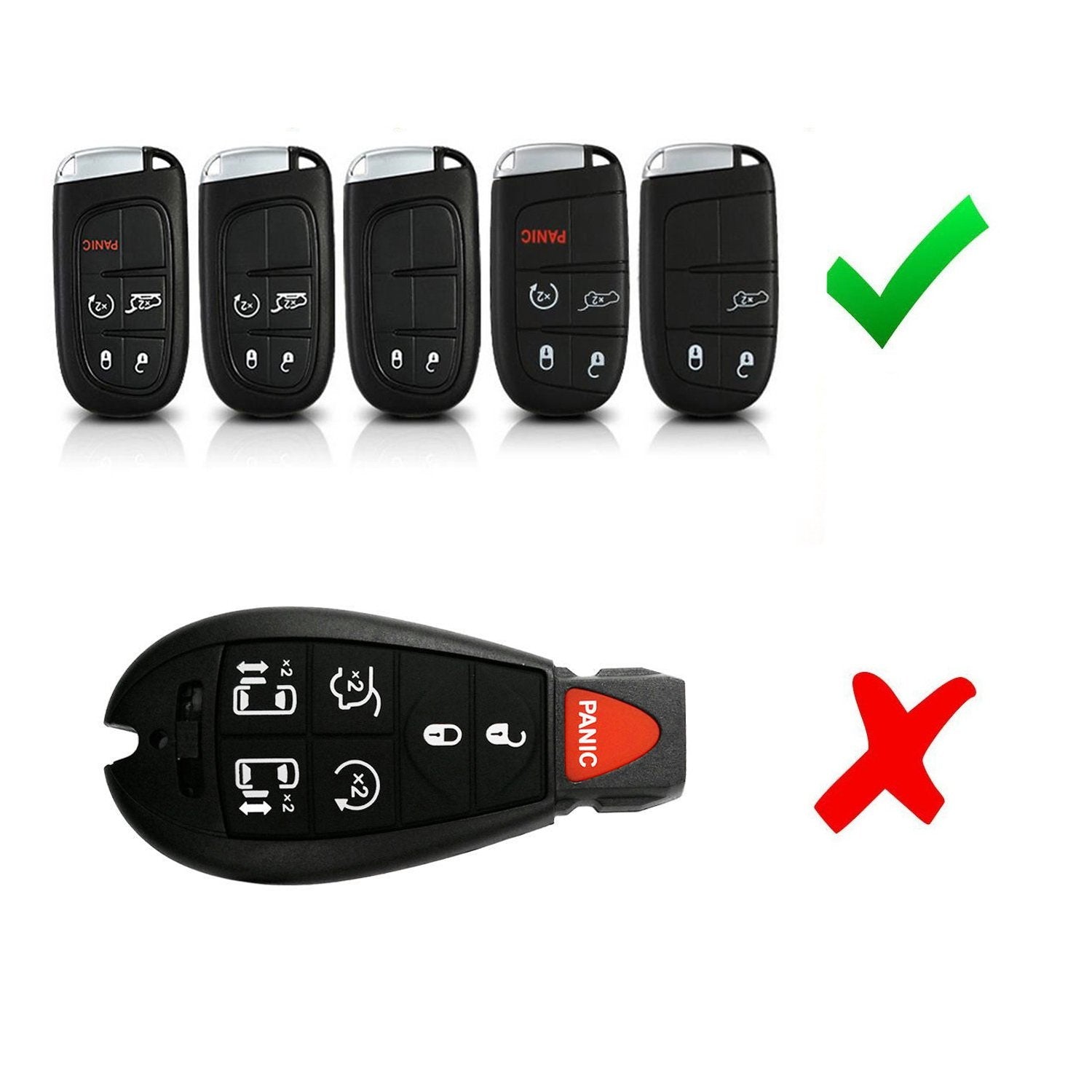 Ijdmtoy Chrome Finish Red Tpu Key Fob Protective Cover Case Compatible With Charger Challenger Dart Durango Journey, Grand Chero