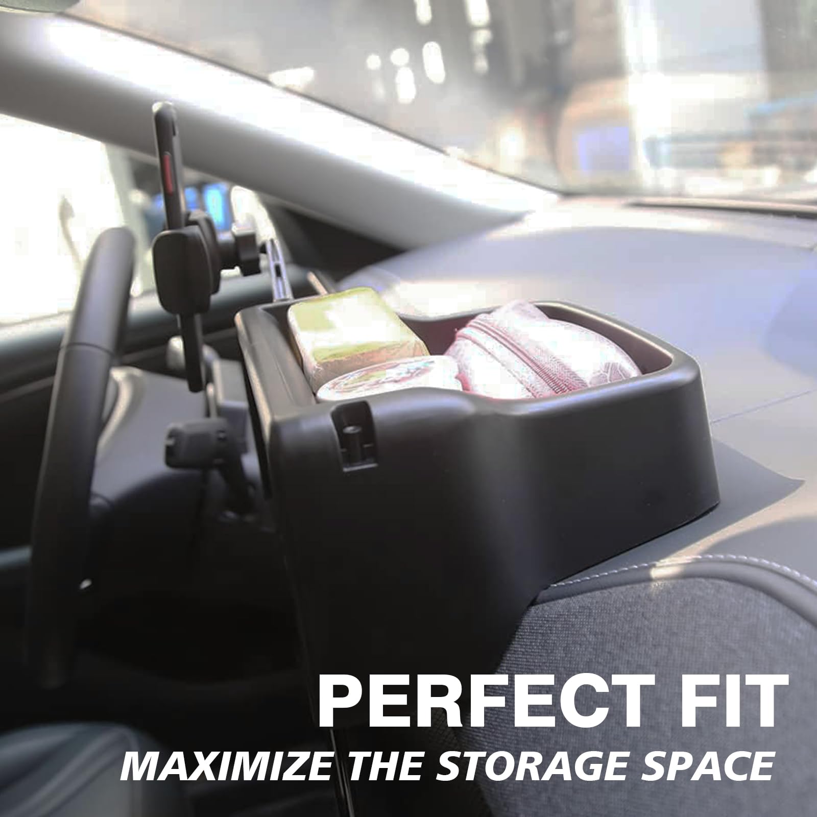 Bestevmod Aosk Center Console Organizer & Screen Back Organizer Compatible With 2021-2024 Mustang Mach E Middle Storage Box With