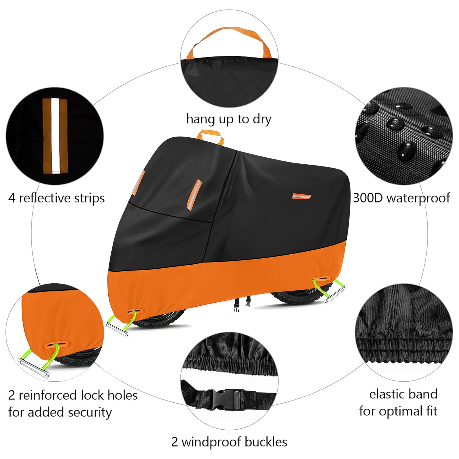 Mini Motorcycle Cover For Honda Grom Msx125, 300D Oxford Waterproof Storage, Small Motorcycle Covers All Weather Protection For
