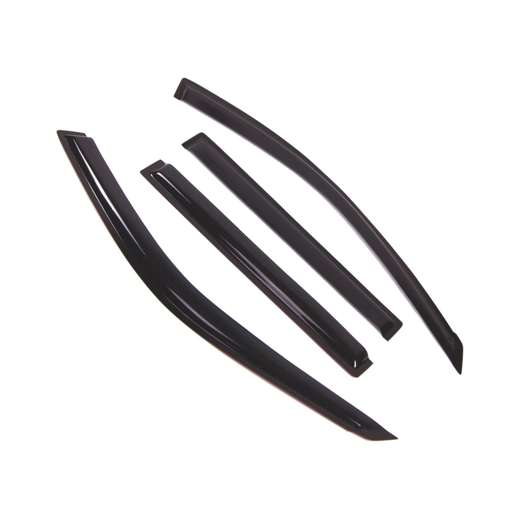 Tuningpros Wd2-428 Dark Smoke 4 Pcs Set Window Visor (Outside Mount) Deflector Rain Guard Compatible With 2001-2007 Toyota Highl