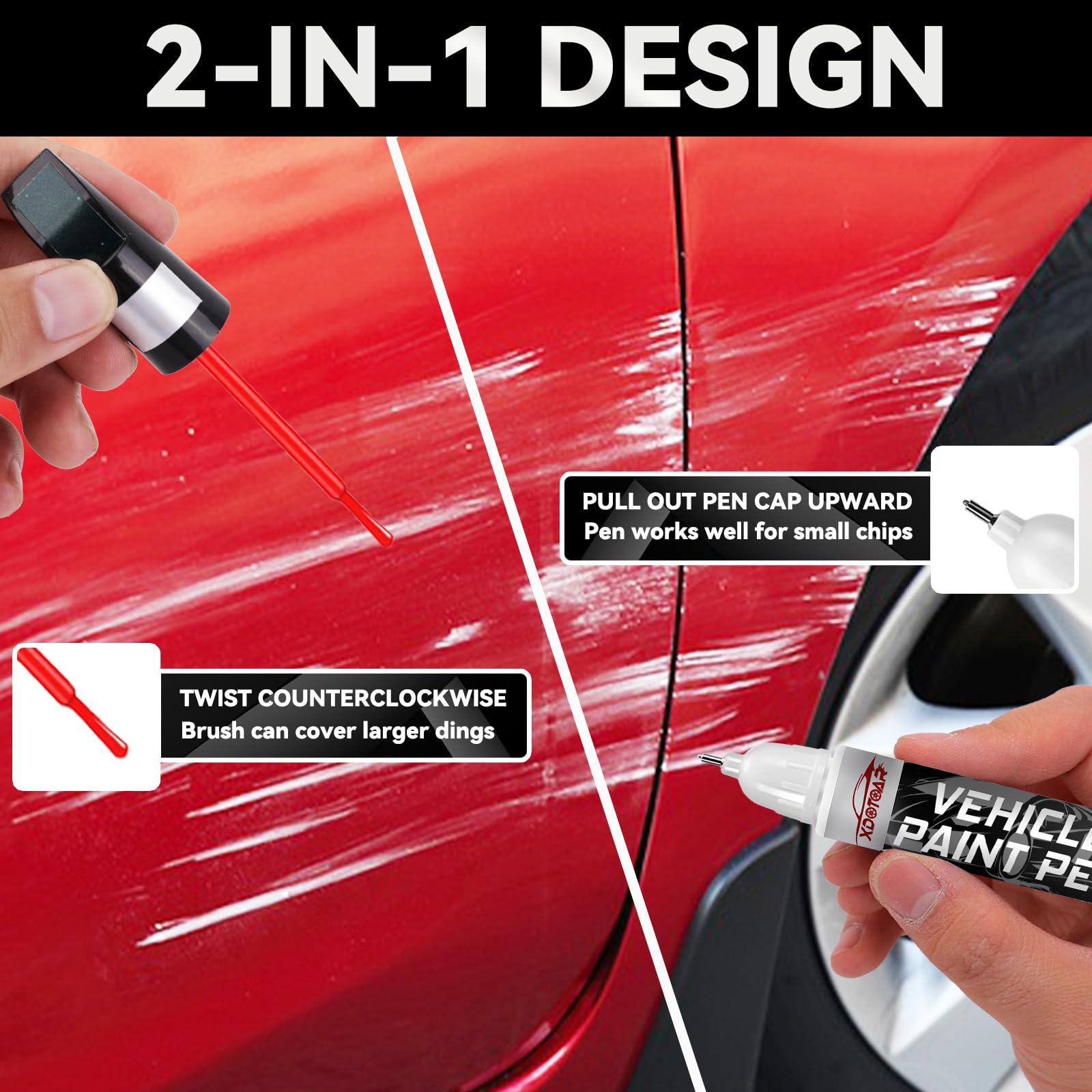 Pearl Red Touch Up Paint For Cars, Color Accurate Auto Paint, Professional Automotive Scratch Repair, Lasting Auto Scratch Remov