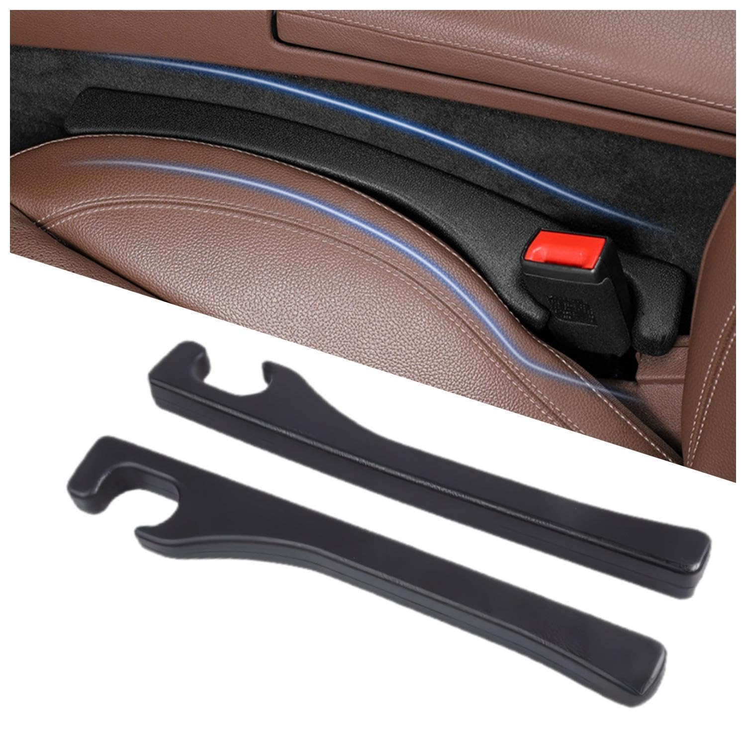 Hiseanllo Car Seat Gap Filler 2 Pack, Universal Fit Pu Leather Car Seat Gap Plug To Fill The Gap Between Seat And Console, Car S