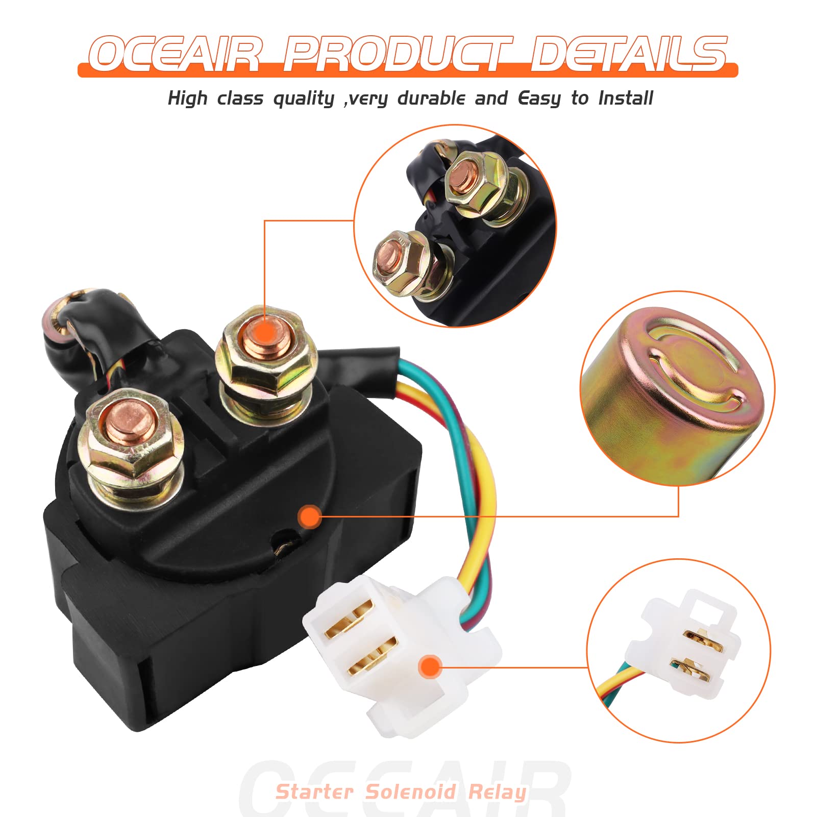 Starter Solenoid Relay for Yamaha Warrior 350 1987-2004 Big Bear 350 1987-1999 Wolverine 350 1996-2005 YFM 350 1996-2005 for Hon