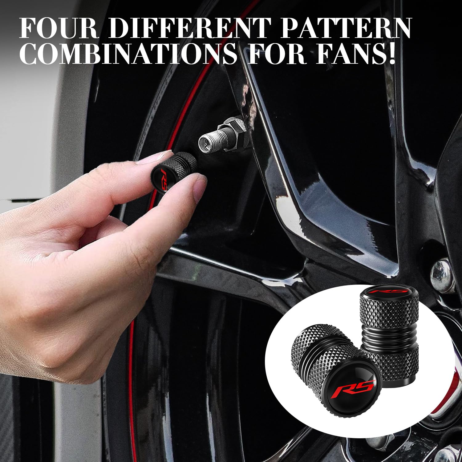 4Pcs Tire Valve Stem Caps Compatible With Chevy Camaro Rs Auto Accessories, Aluminum Tire Valve Cap Set, Corrosion Resistant, Un