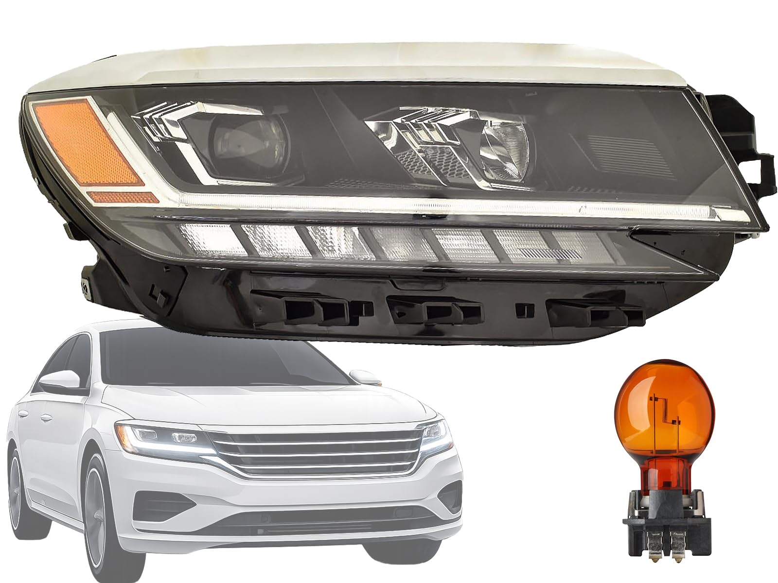 KAP Replacement for Head Lamps 2020 2021 2022 Passat without Corning Lights without AFS Passenger Right Side 561941036B VW250317