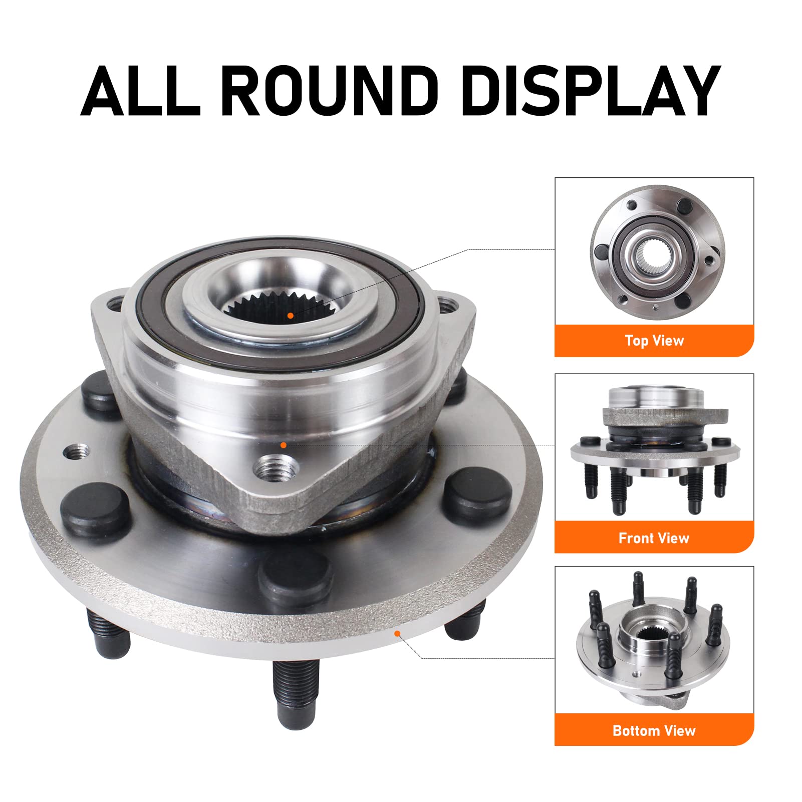 Macel 513277 Wheel Bearing And Hub Assembly Front/Rear For 08-17 Buick Enclave, 09-17 Chevy Traverse, 07-16 Gmc Acadia, 07-10 Sa