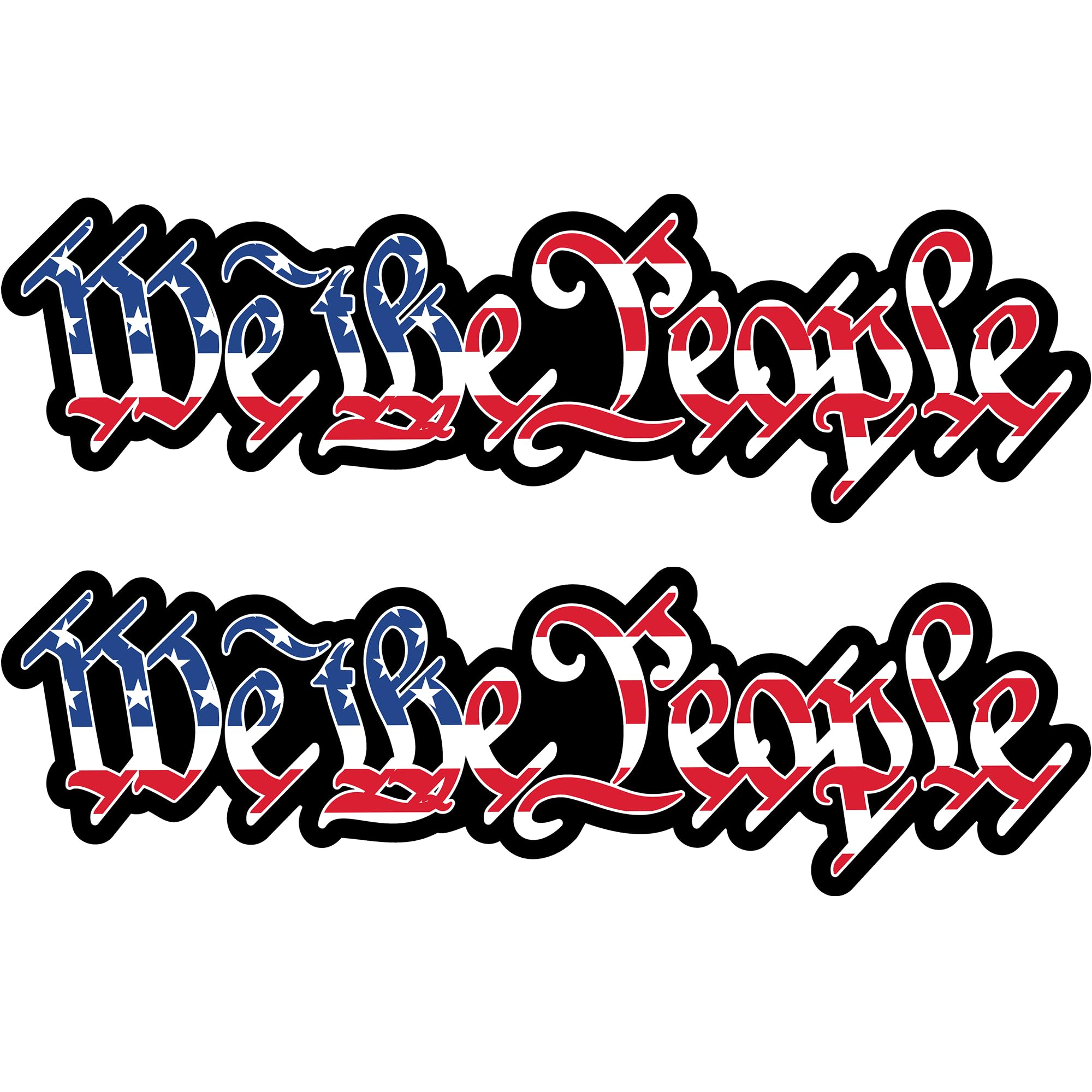 Stickios We The People Stickers (2-Pack) - American Flag Decal for Cars & Windows - Made in USA (5.9 x 1.8 inches)