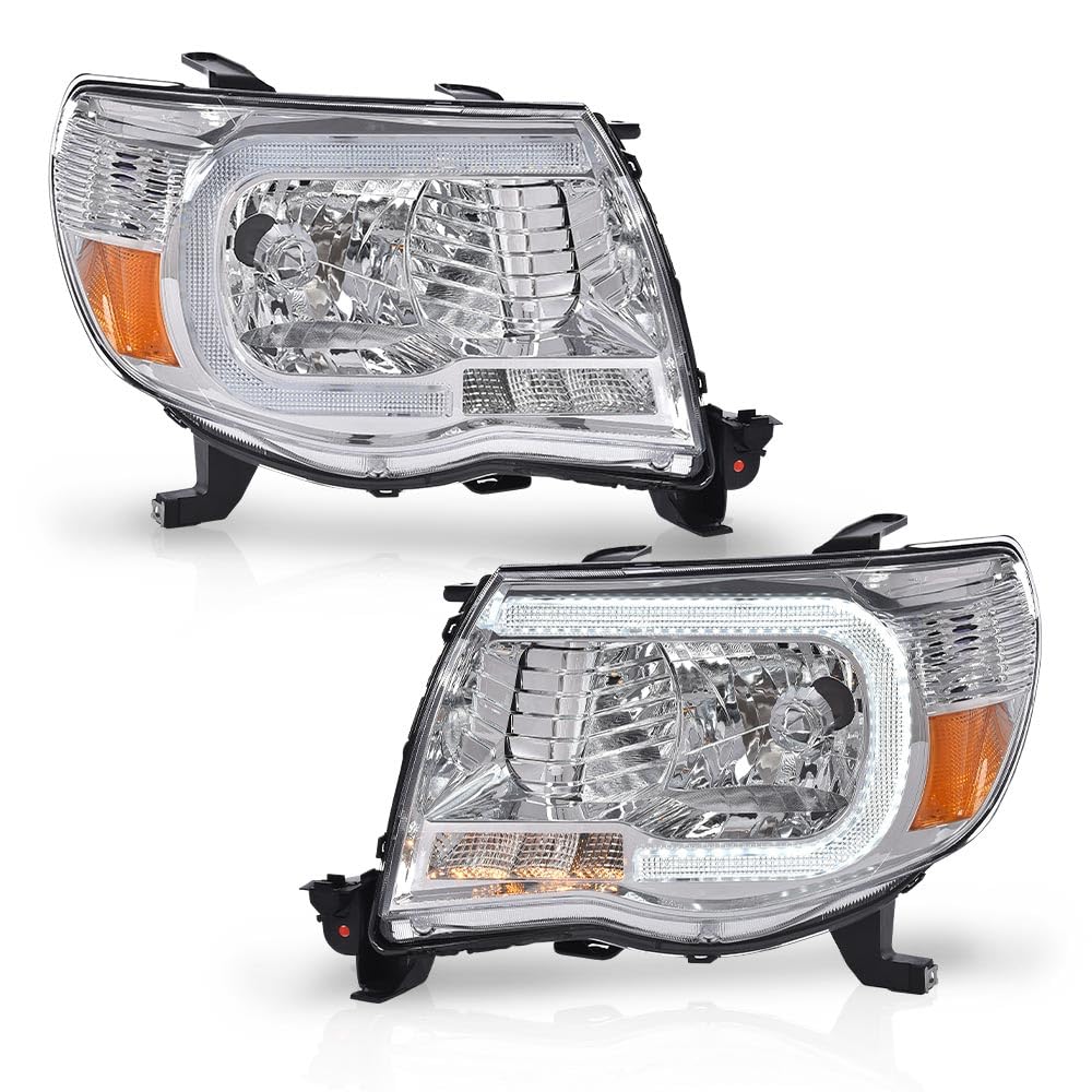 PIT66 LED Front Headlights Assembly Headlamps W/O Bulbs Compatible with Toyota Tacoma 2005-2011 8115004163, 8111004163, 81150041