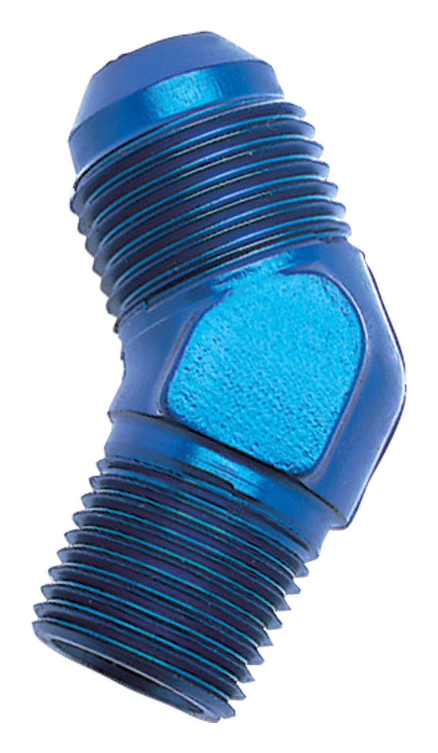 Edelbrock/Russell 660940 Blue Anodized Aluminum -4AN 45-Degree Flare to 1/8 Pipe Adapter Fitting