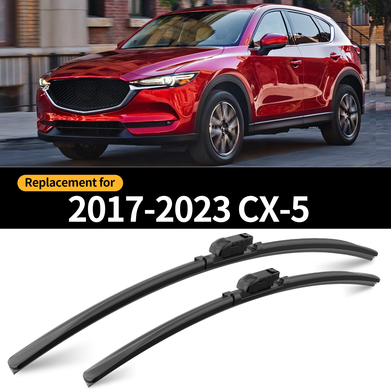 Gardimu Front And Rear Windshield Wiper Blades, 3 Pcs Front And Back Windshield Wipers Blades Replacement For Mazda Cx-5 Cx-9 20