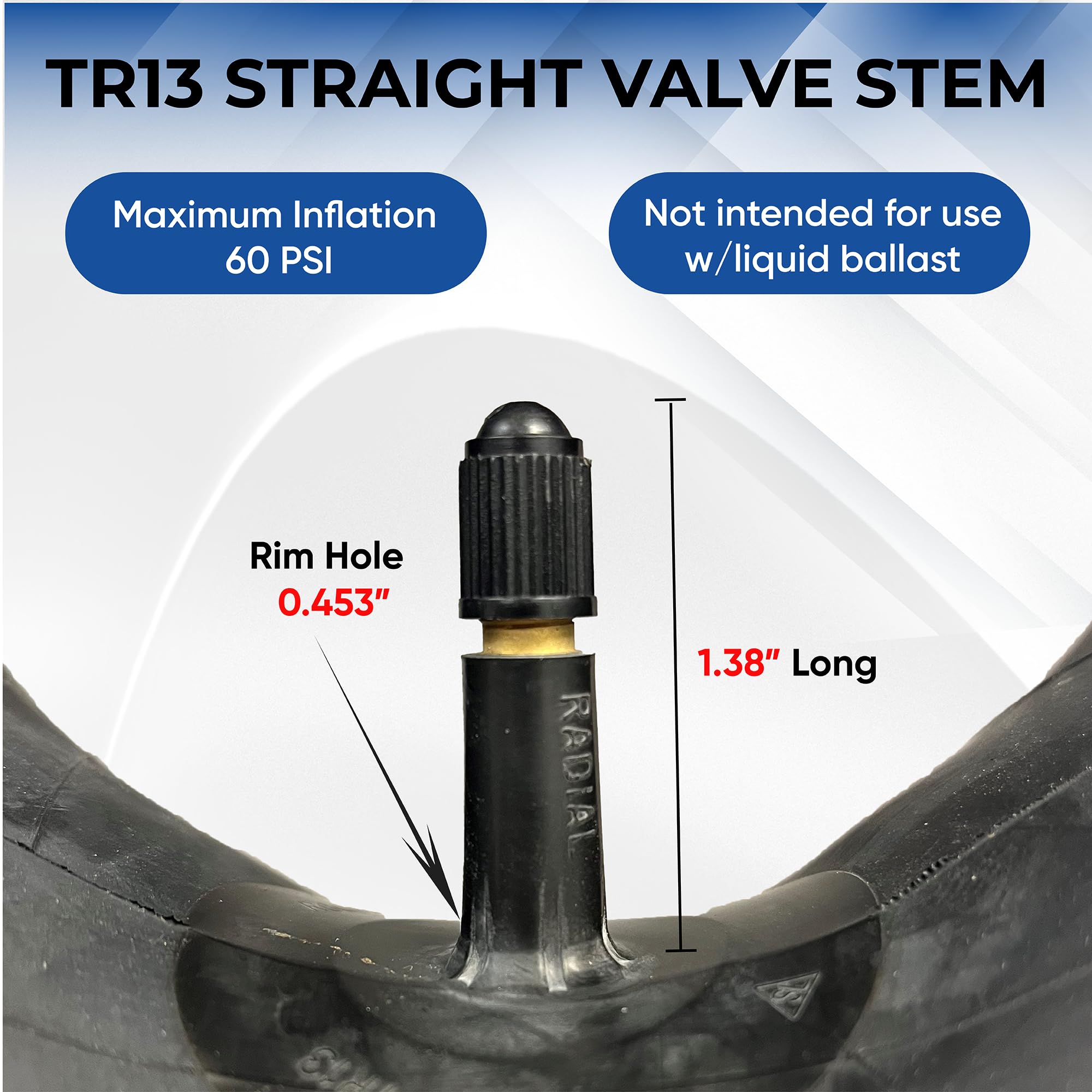 Veteran Tire and Rubber Pair of Heavy Duty Inner Tubes, 4.10/3.50-4 TR13, Synthetic Rubber, Model 9B/R