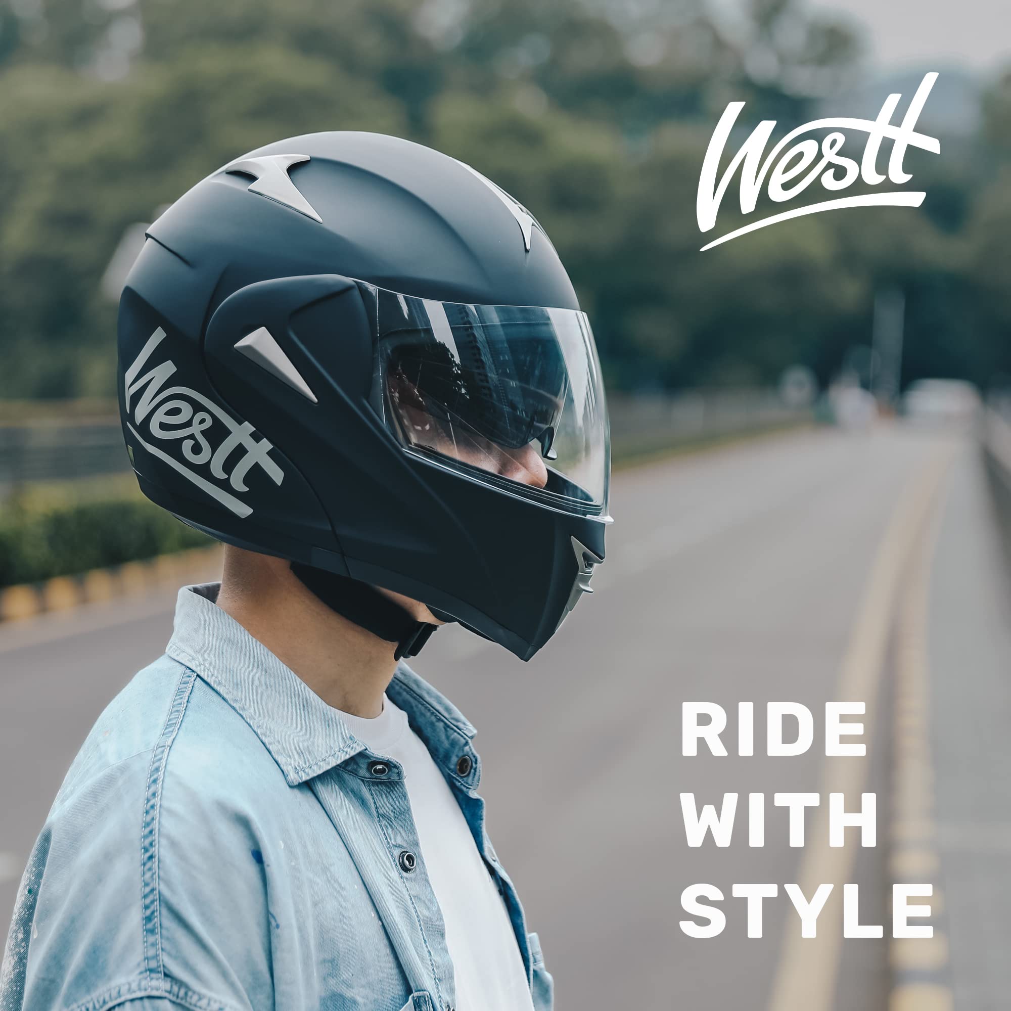 Westt Motorcycle Helmets Modular Motorcycle Helmet For Adults Motorbike Helmet Atv Helmet With Dual Visor For Men & Women Full Face Helmet Flip Up Motorcycle Helmet Dot Approved