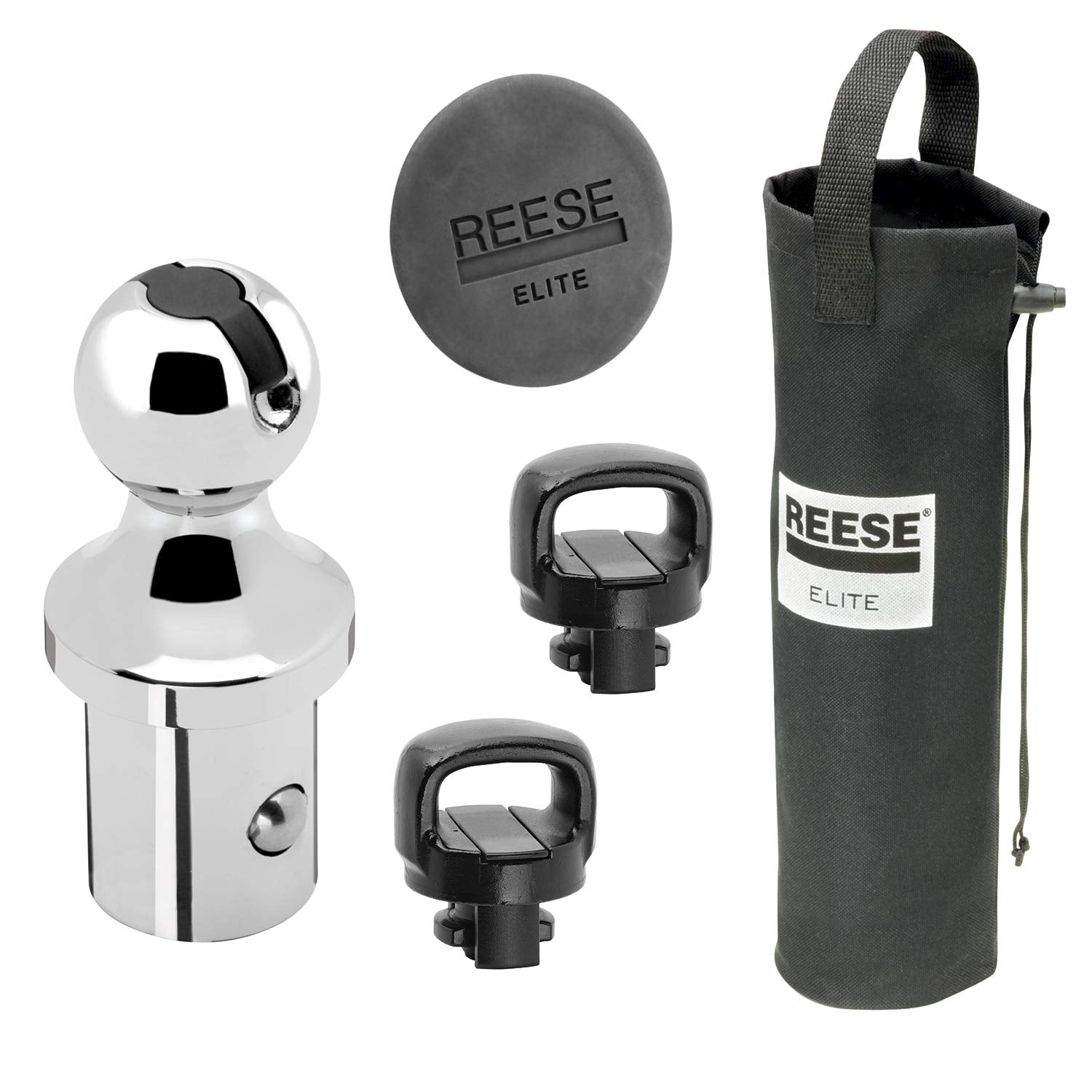 Reese Elite™ Gooseneck Hitch Head & Accessory Kit, Alloy Steel, Model 30140RTL, Includes Ball, Storage Bag, Safety Chain Attachments