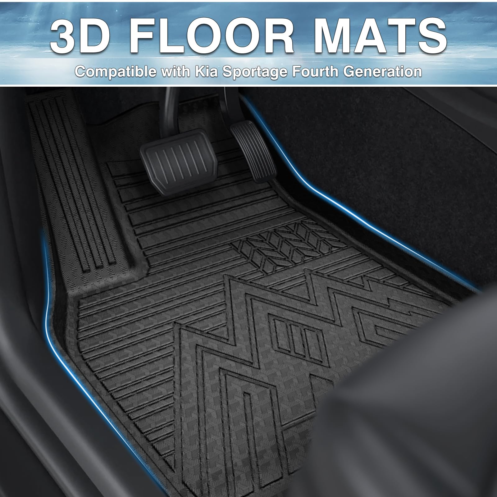 Mixsuper Floor Mats Compatible with 2023-2025 2026 Kia Sportage, Only Fits Non-Hybrid Models, All Weather Floor Liners 1st & 2nd