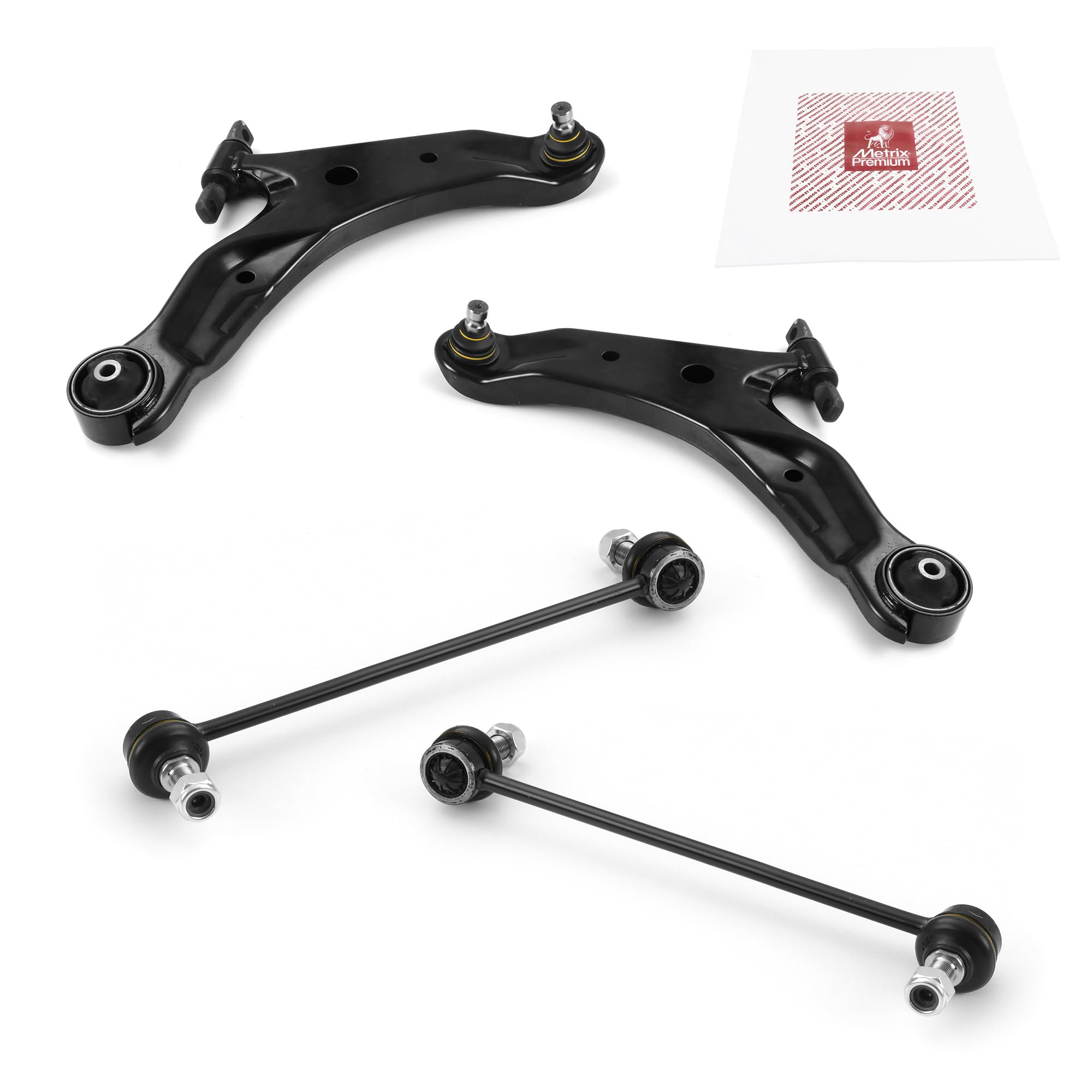 Metrix Premium Chassis Parts - 4 Pc Front L/R Lower Control Arm & Front L/R Sway Bar Stabilizer End Link Kit Fits 2001-2006 Hyun
