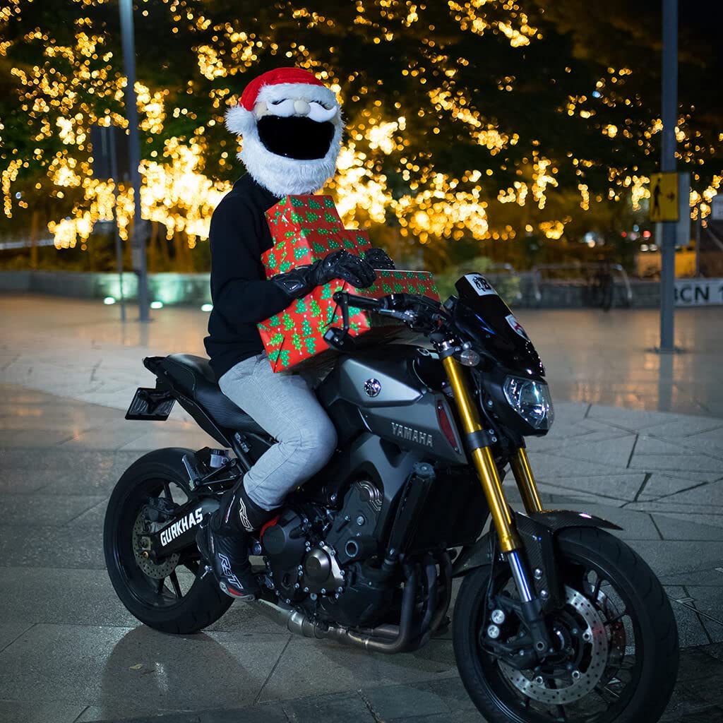 Moto Loot Helmet Cover For Motorcycle Helmet, Fun Rides And Gifts (Cover Only. Helmet Not Included) - Santa