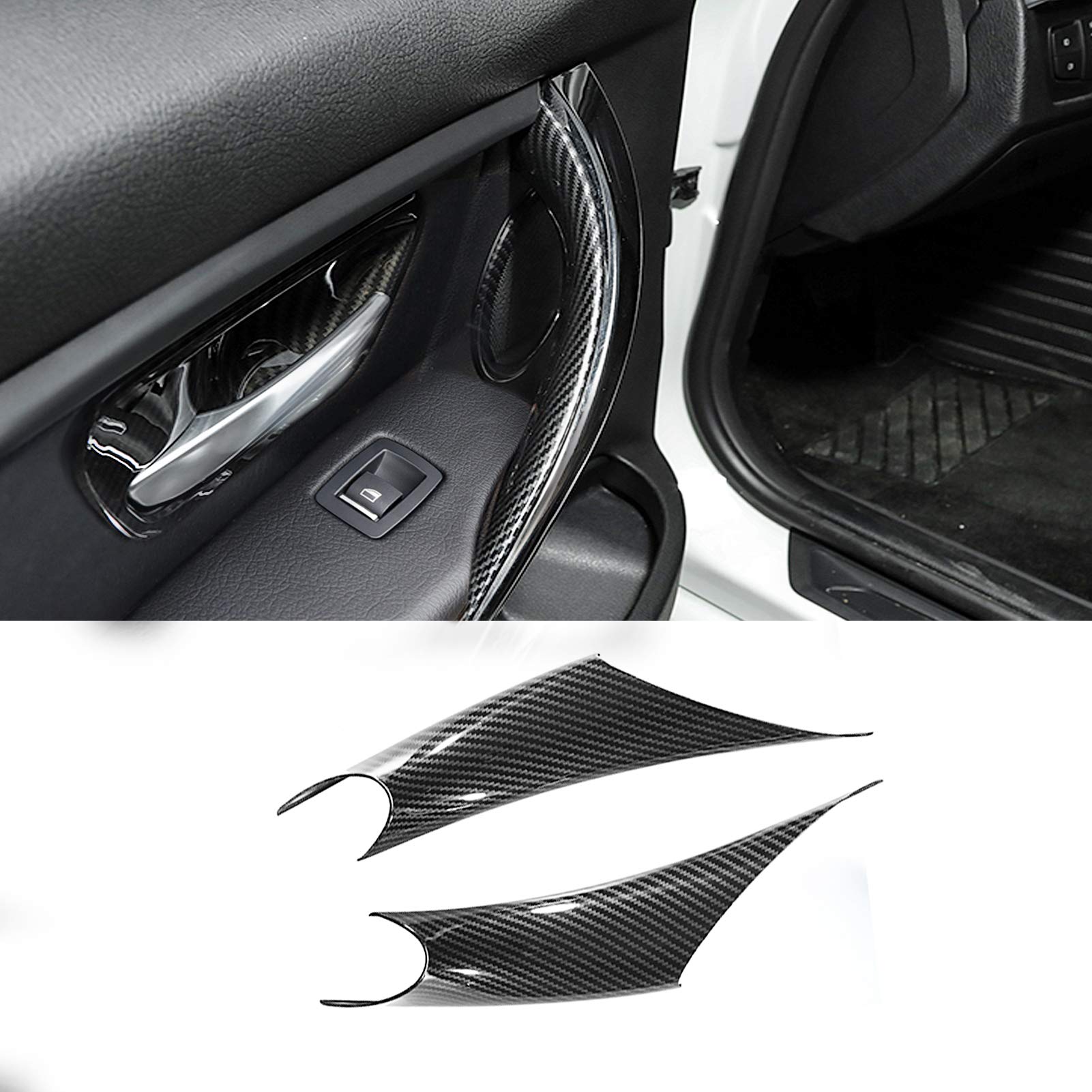 Jaronx 2Pcs Door Handle Covers Compatible With Bmw 3 Series F30/F31/F80,Left Rear+ Right Rear Passenger Door Pull Handle Covers 
