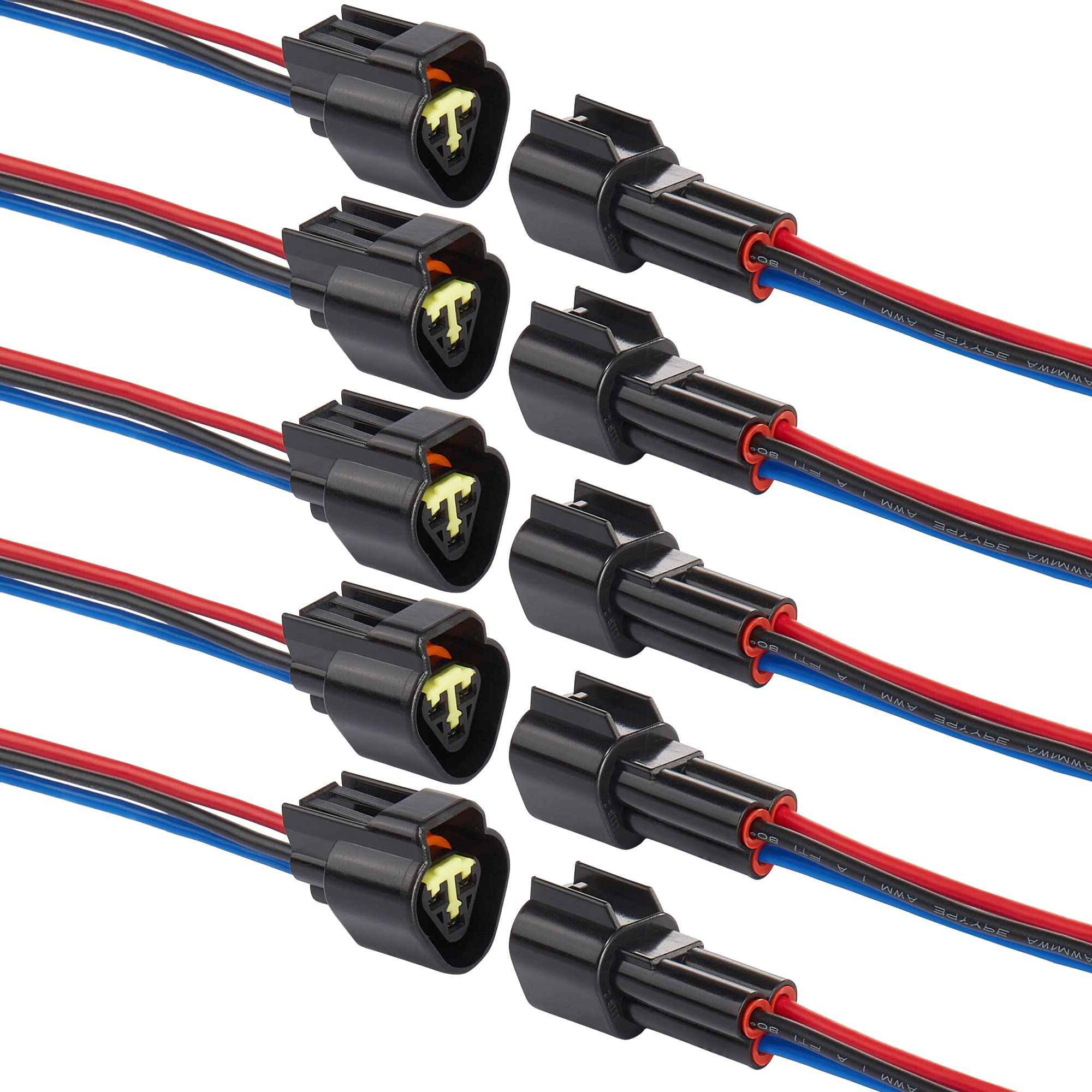 Zhofonet 3 Pin Waterproof Connectors,16Awg Waterproof Electrical Car Auto Wire Connector,Male Female Quick Disconnect Wire Conne
