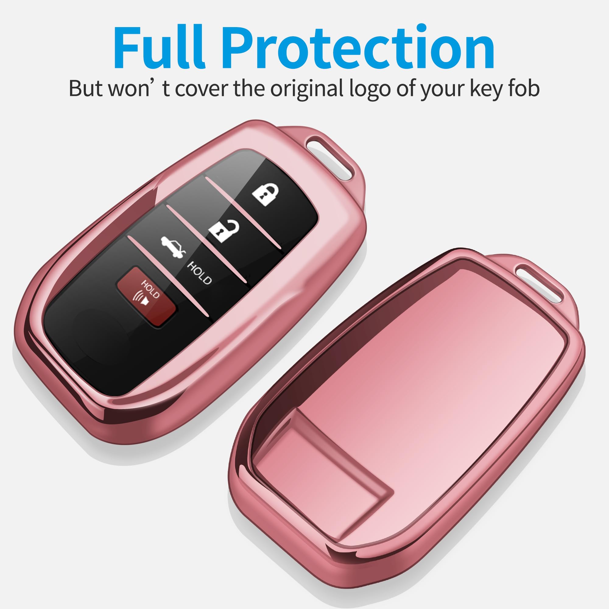 Autophone Key Shell Case for Toyota Key Fob, TPU, Pink, Compatible with 2025 Camry, 2021-2025 Venza, RAV4 Prime, Sienna, and