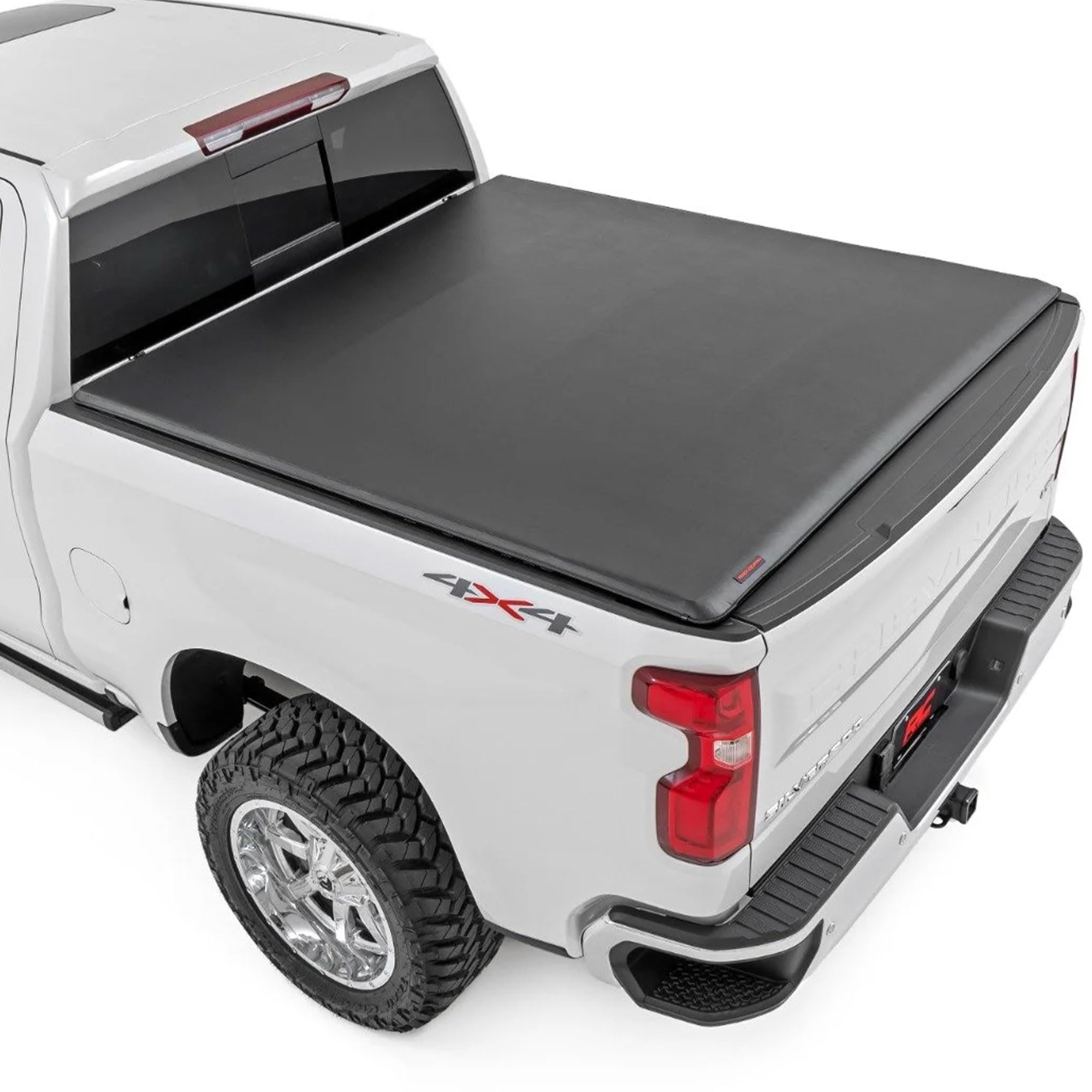 Rough Country Soft Roll-Up Truck Bed Cover for Chevy Silverado & GMC Sierra 1500 (2019-2025) - Fits 510 (69.9) Short Bed, Weath