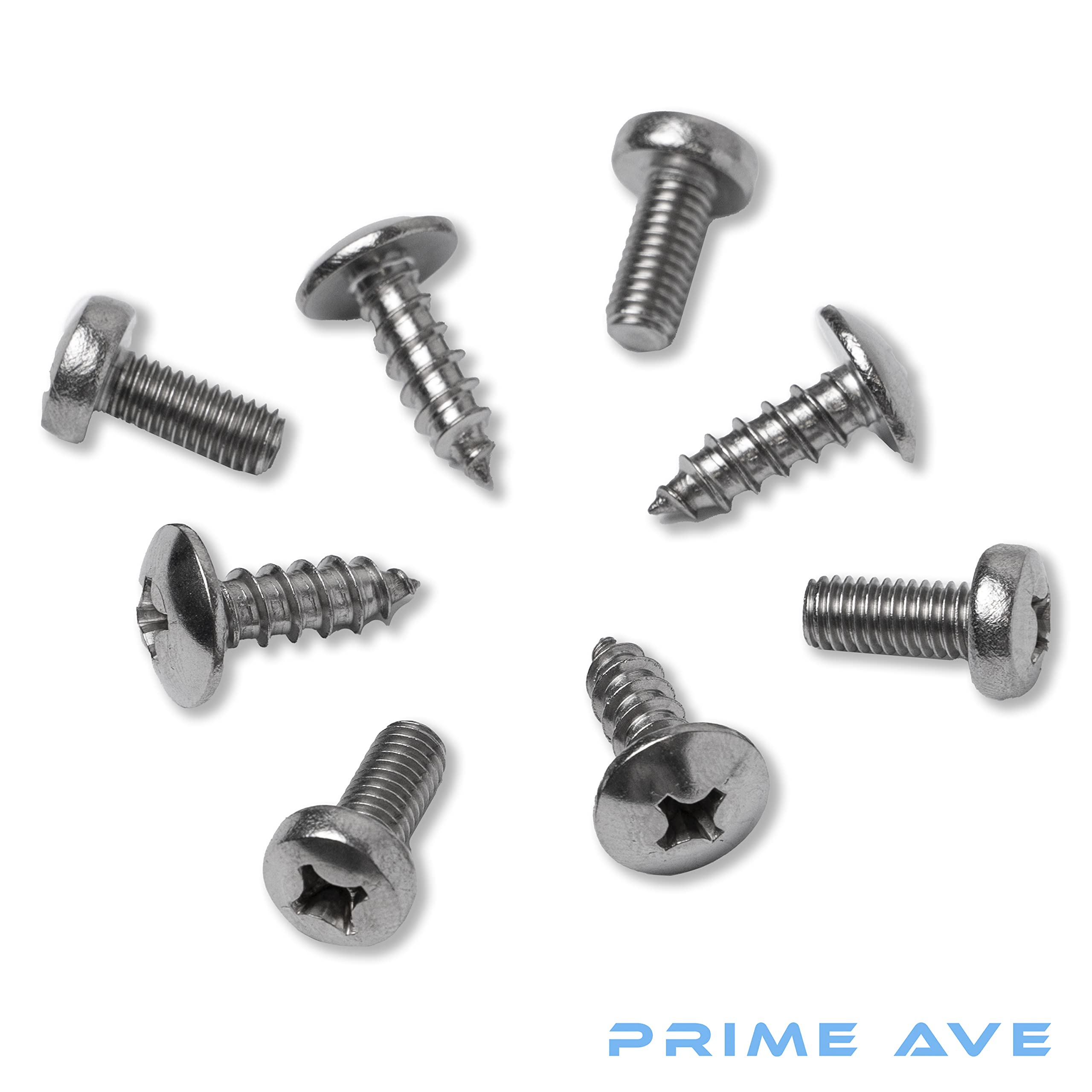 Prime Ave Stainless Steel License Plate Screws Compatible With Audi A3 A4 A5 A6 A7 A8 S3 S4 S5 S6 S7 S8 Rs3 Rs4 Rs5 Rs6 Rs7 Q3 Q4 Q5 Q7 Q8 Sq5 Sq7 Sq8 Rs Q8 Tt Tts Tt Rs R8 E-Tron (Extended Length)