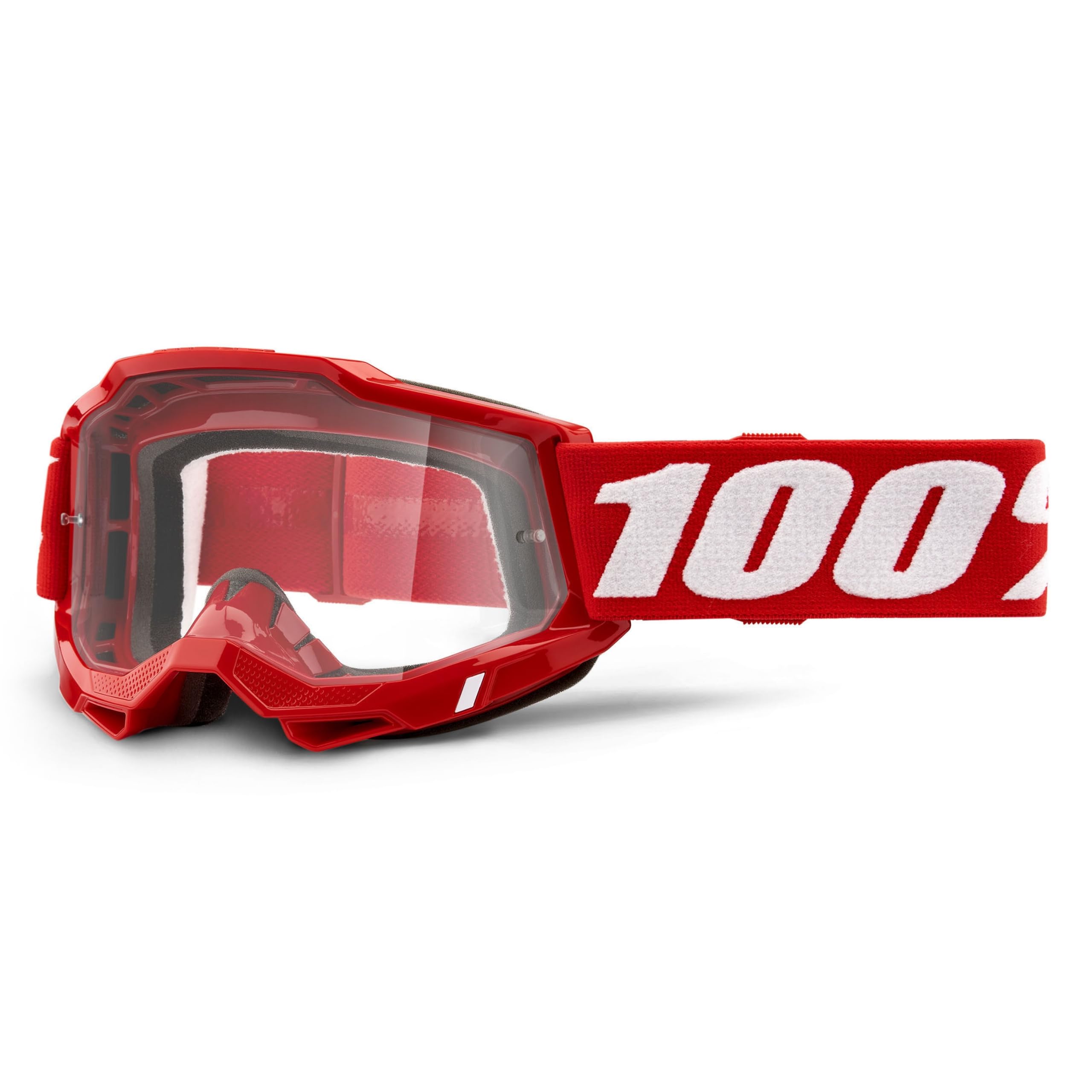 100% Accuri 2 Goggles - Eyewear for Motocross & Mountain Biking - Goggles for Dirt Bikes, Motorcycles & Bike Sports - Neon/Red, 