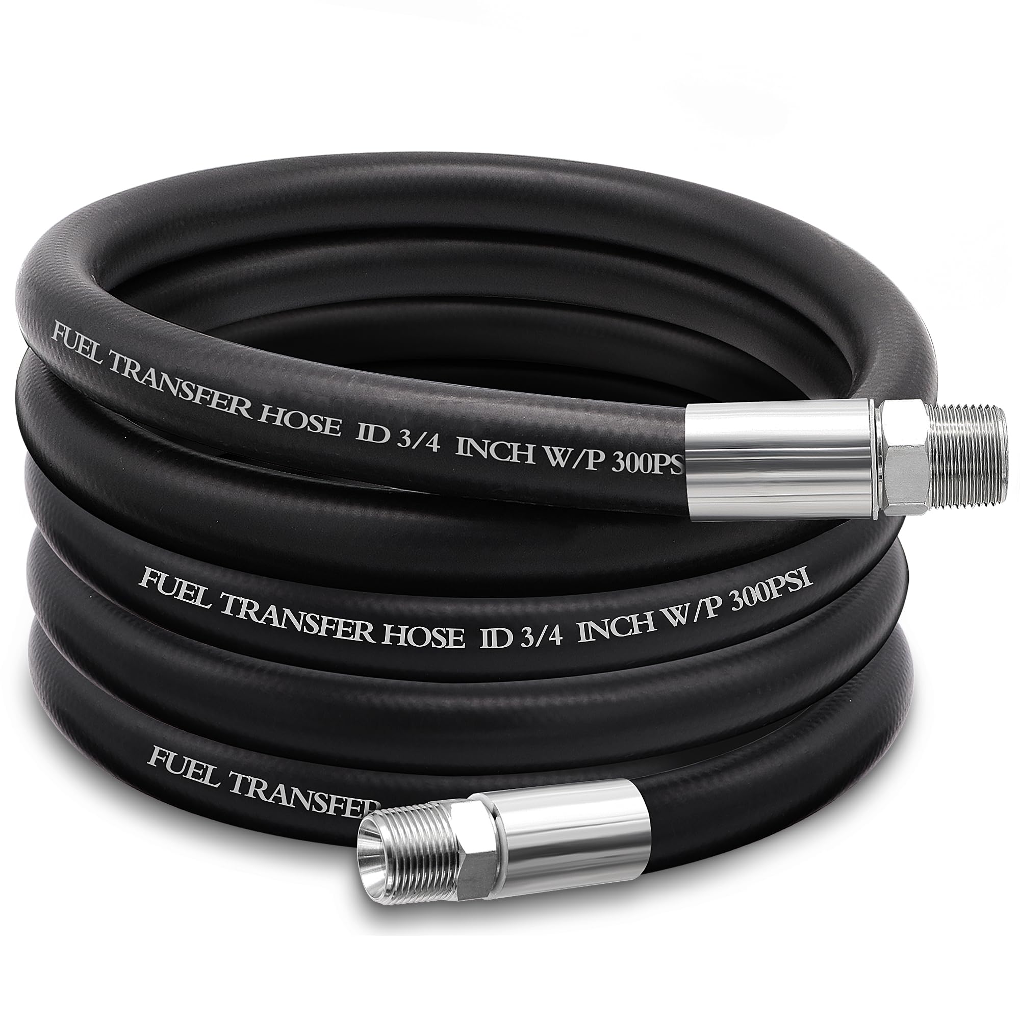 Ruikarhop 3/4'' Fuel Transfer Hose 10Ft,Farm Pump Hose With Male Npt Fittings For Gasoline,Diesel,Biodiesel