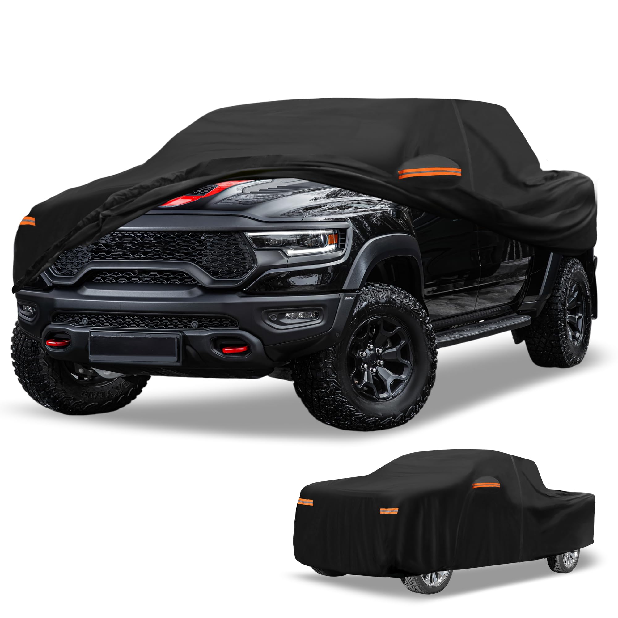 Partuto Universal Car Cover Waterproof All Weather 190T-PU, UV Sun Rain Protection, Fits for Truck Length 229''-242'', with Left