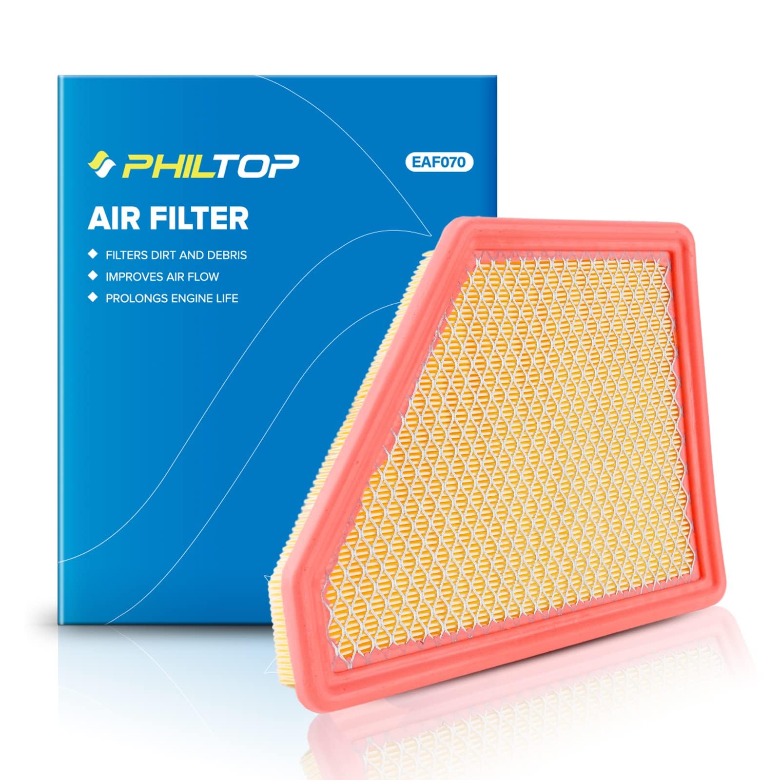 PHILTOP Engine Air Filter, Replacement for CA10465, Equinox 2.4L 2010-2017, Equinox 3.0L 2010-2012, Equinox 3.6L 2013-2017, Terr
