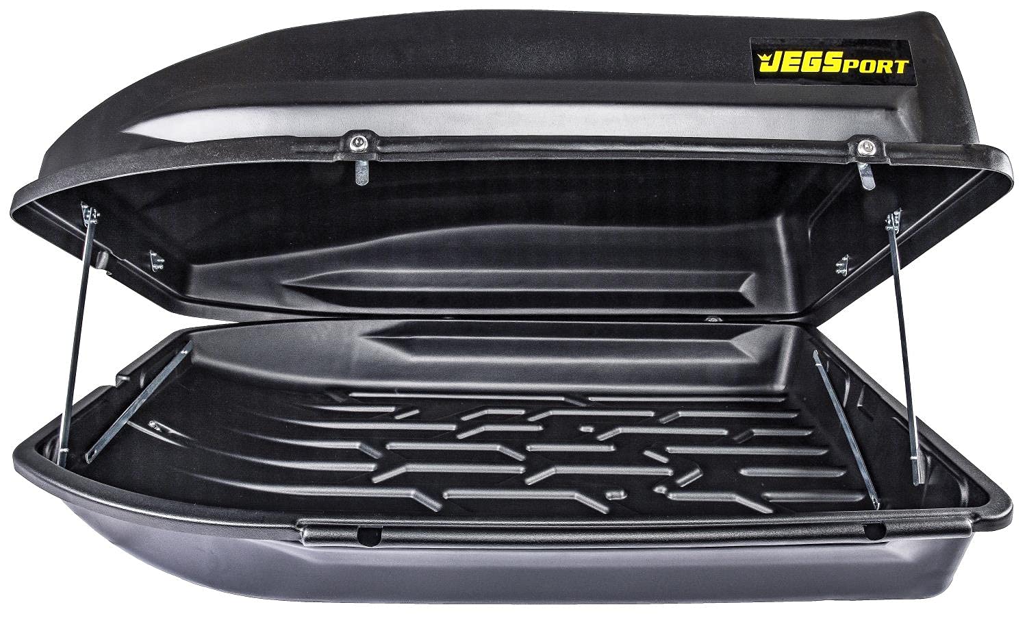 JEGS Rooftop Cargo Carrier - 18 Cubic Ft Heavy Duty Weatherproof Storage - Black HDPE - Made in USA - 110 Lb Capacity