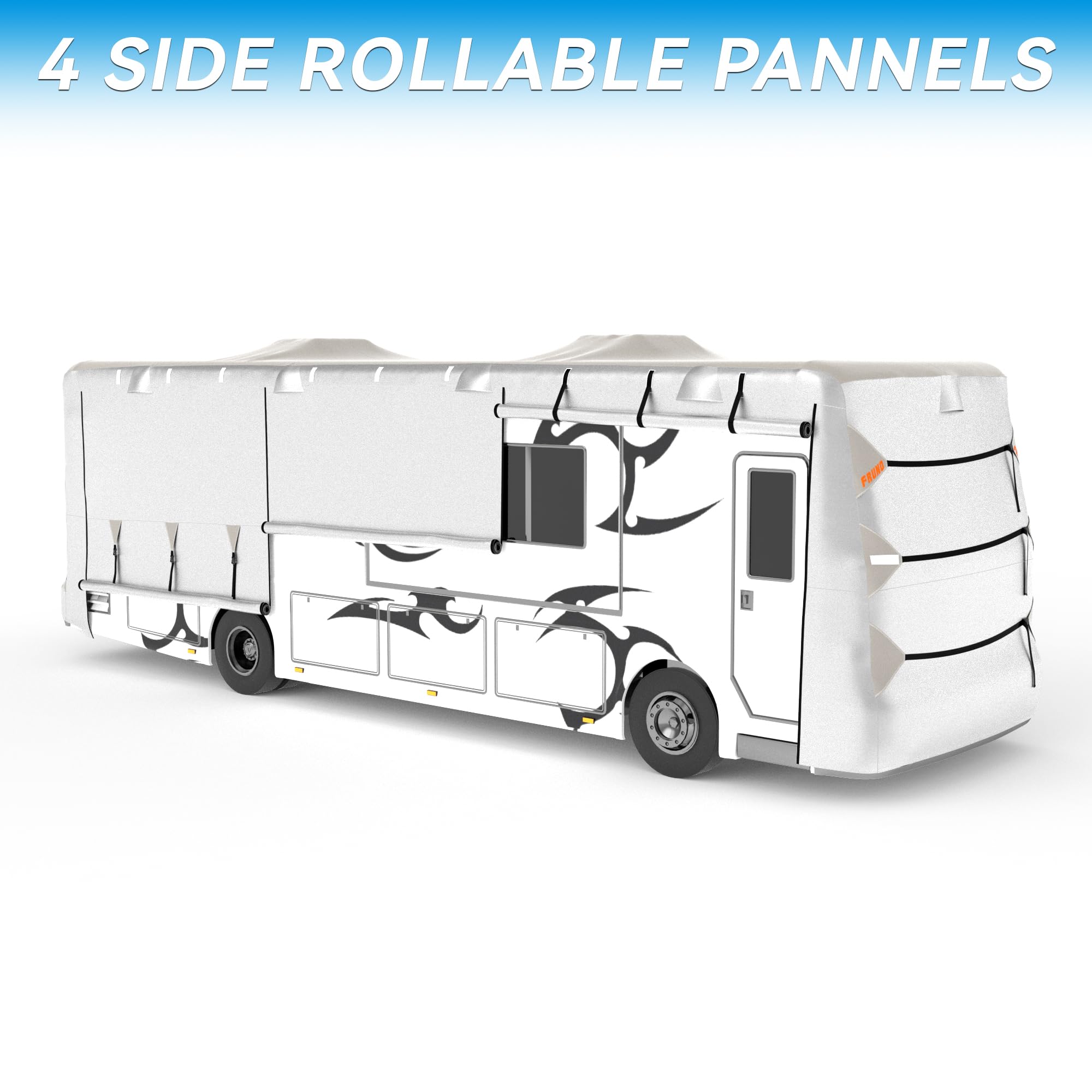 Fruno Oxford Fabric Class A Rv Cover Fits 33'-37' Waterproof Rip-Resistant Anti-Uv Motorhome Camper Cover For Winter Snow With J