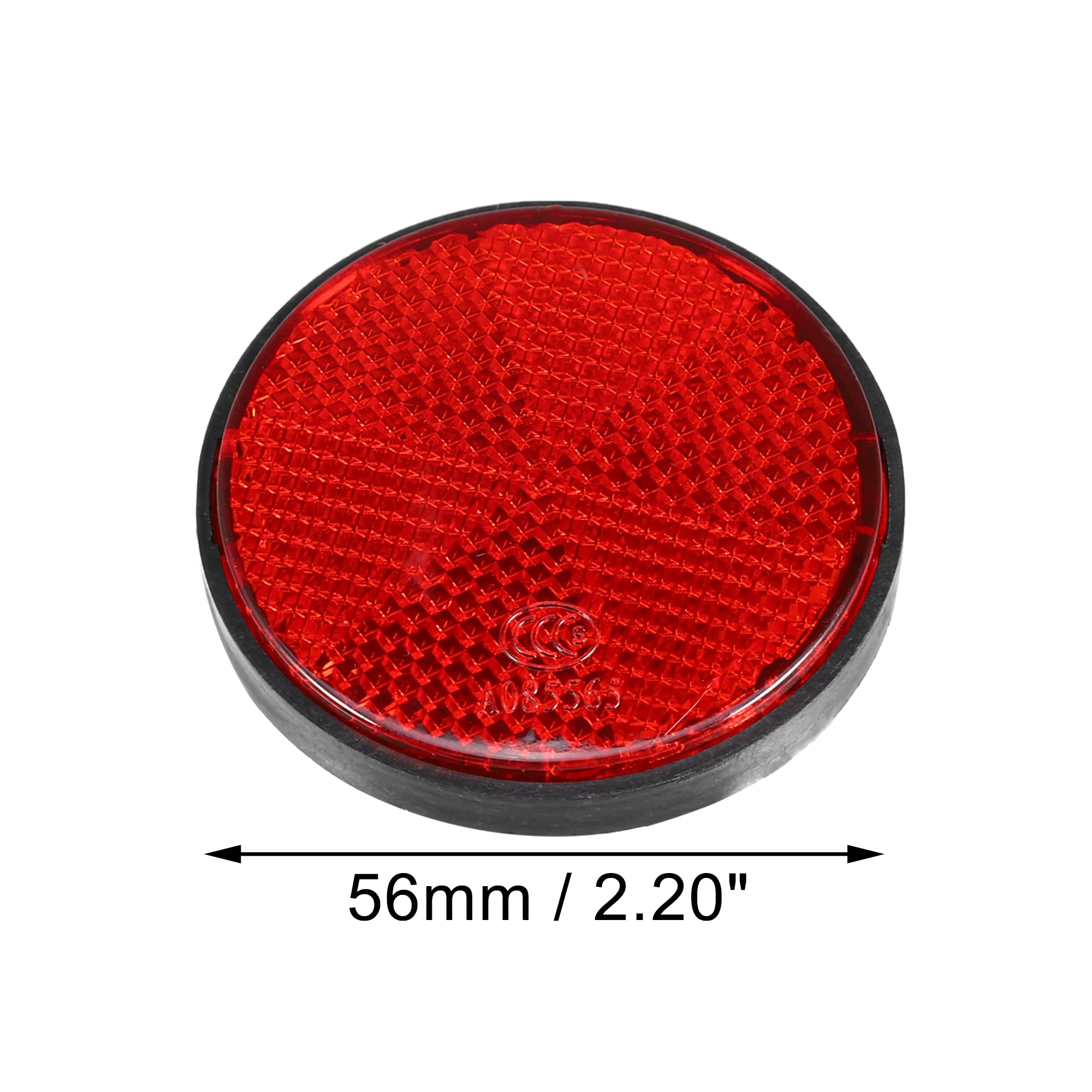 X Autohaux 8 Pcs Round Stick-On Safety Spoke Reflective Self Adhesive Reflector For Gate Posts Cars Trailer Motorcycle Trucks Boat Bicycle Bike Red