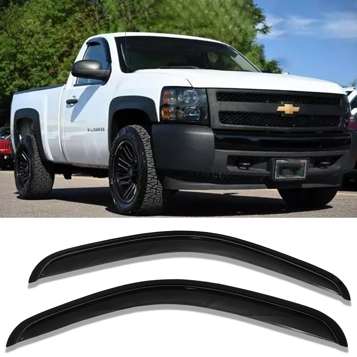 Side Window Visor Rain Guards Wind Deflectors Window Vent For Chevy Suburban Avalanche Silverado 1500 2500/Gmc Yukon Xl Sierra 1