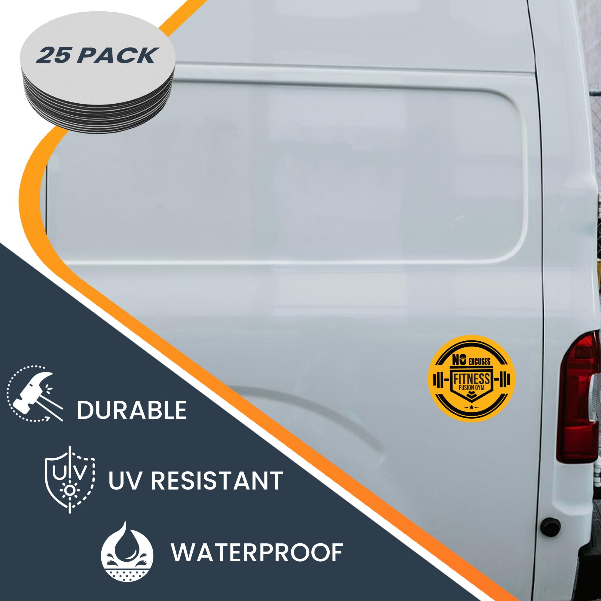 Magnet Me Up Customizable 30 Mil Round Magnet- 6   , 25 Pk Weatherproof Car Magnet For Businesses, Sports Teams, Fundraiser, Per