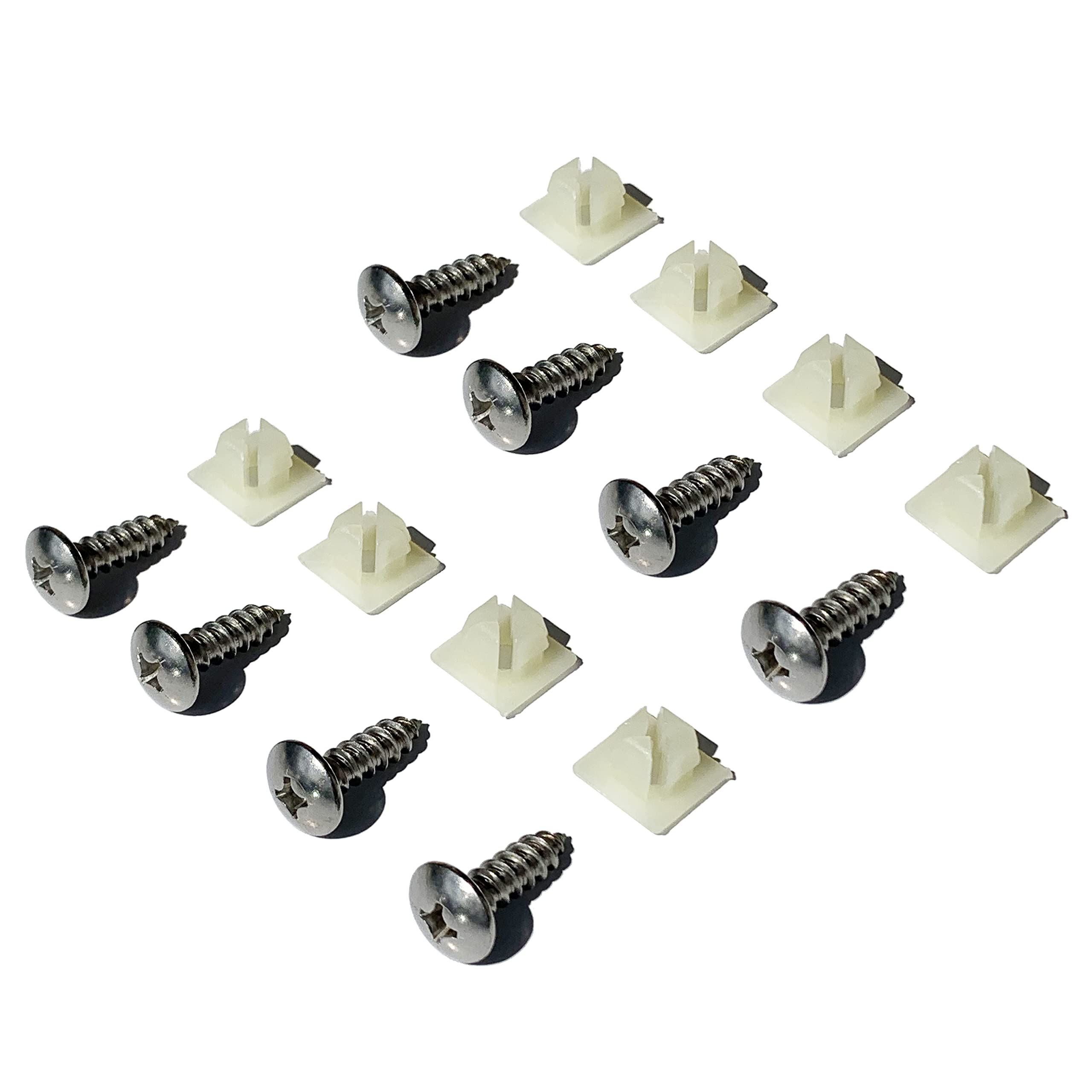 Prime Ave Stainless Steel Screws With Nylon Inserts For Securing License Plates, Frames & Covers 4755299 3907444 A11719 (Set Of