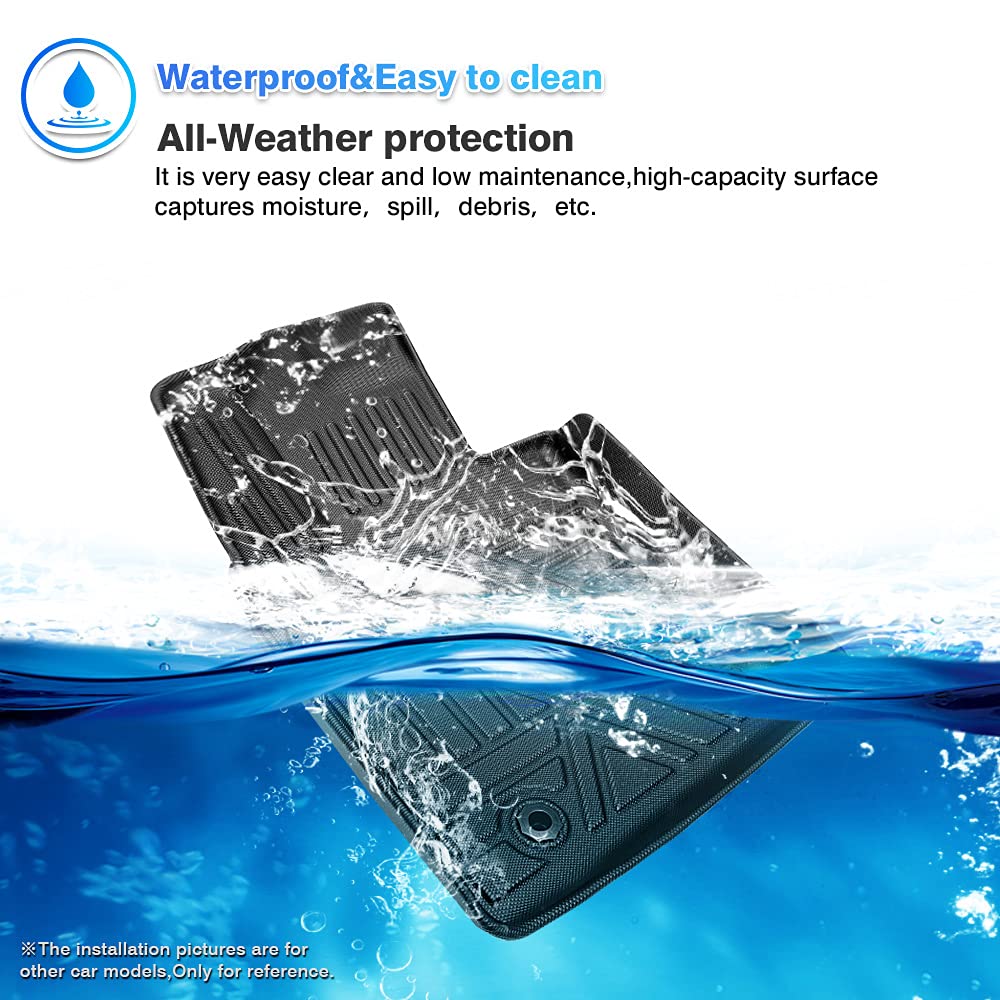 T Tgbros Floor Mats Custom Fit For 2018-2023 2024 Volkswagen Vw Atlas Accessories All Weather Protection Tpe 2 Rows Floor Liners