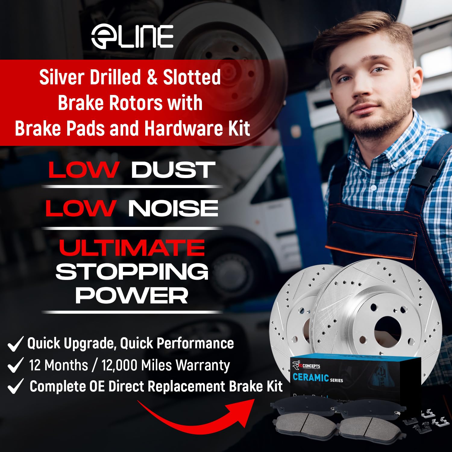 R1 Concepts Front And Rear Brakes And Rotors| Hardware Included| Front And Rear Ceramic Brake Pads And Rotors Kit| Fits 2006-201