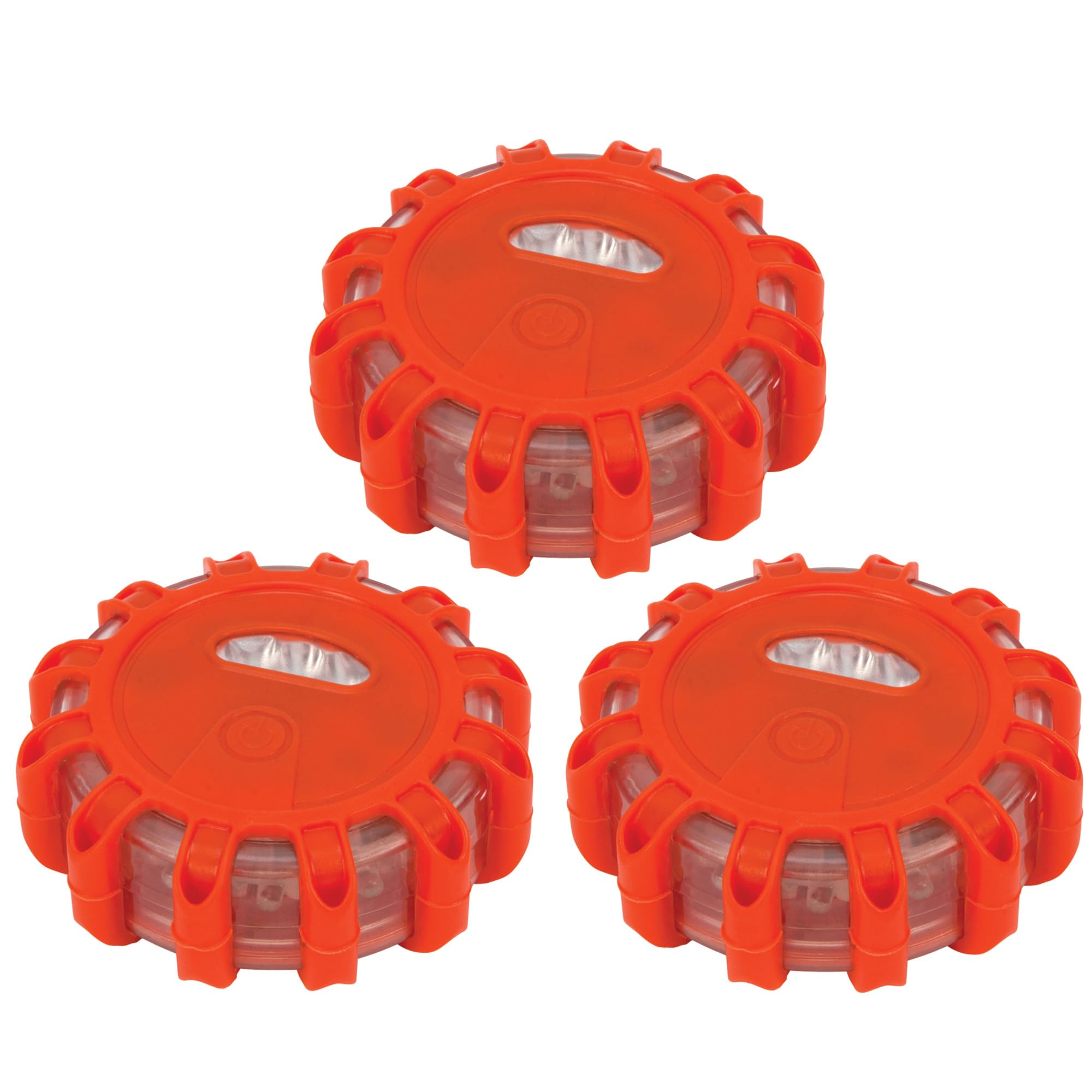 Performance Tool W2343 3 Piece LED Road Flare Flashing Warning Light (Roadside Flares Emergency Disc Beacon, Magnetic Base for C