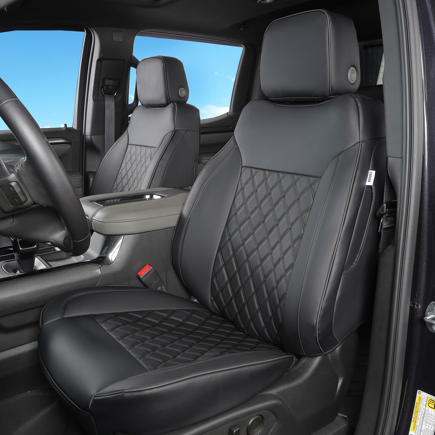 Tandi Custom Fit Silverado Seat Covers With Faux Leather For Chevy Silverado 2019 2020 2021 2022 2023 2024 & Gmc Sierra 1500 And