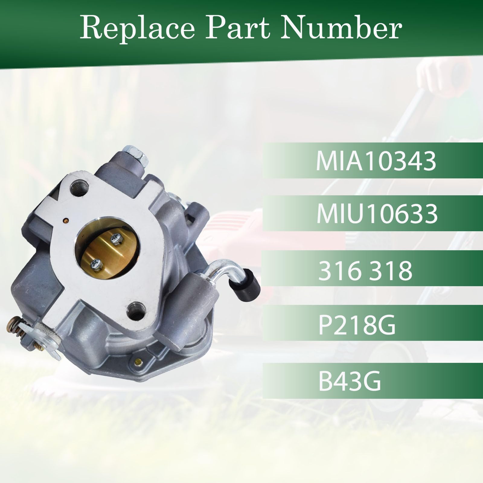 Autoparts New Carburetor Mia10343 Miu10633 Carb Fit For John Deere 316 318 P218G B43G Onan