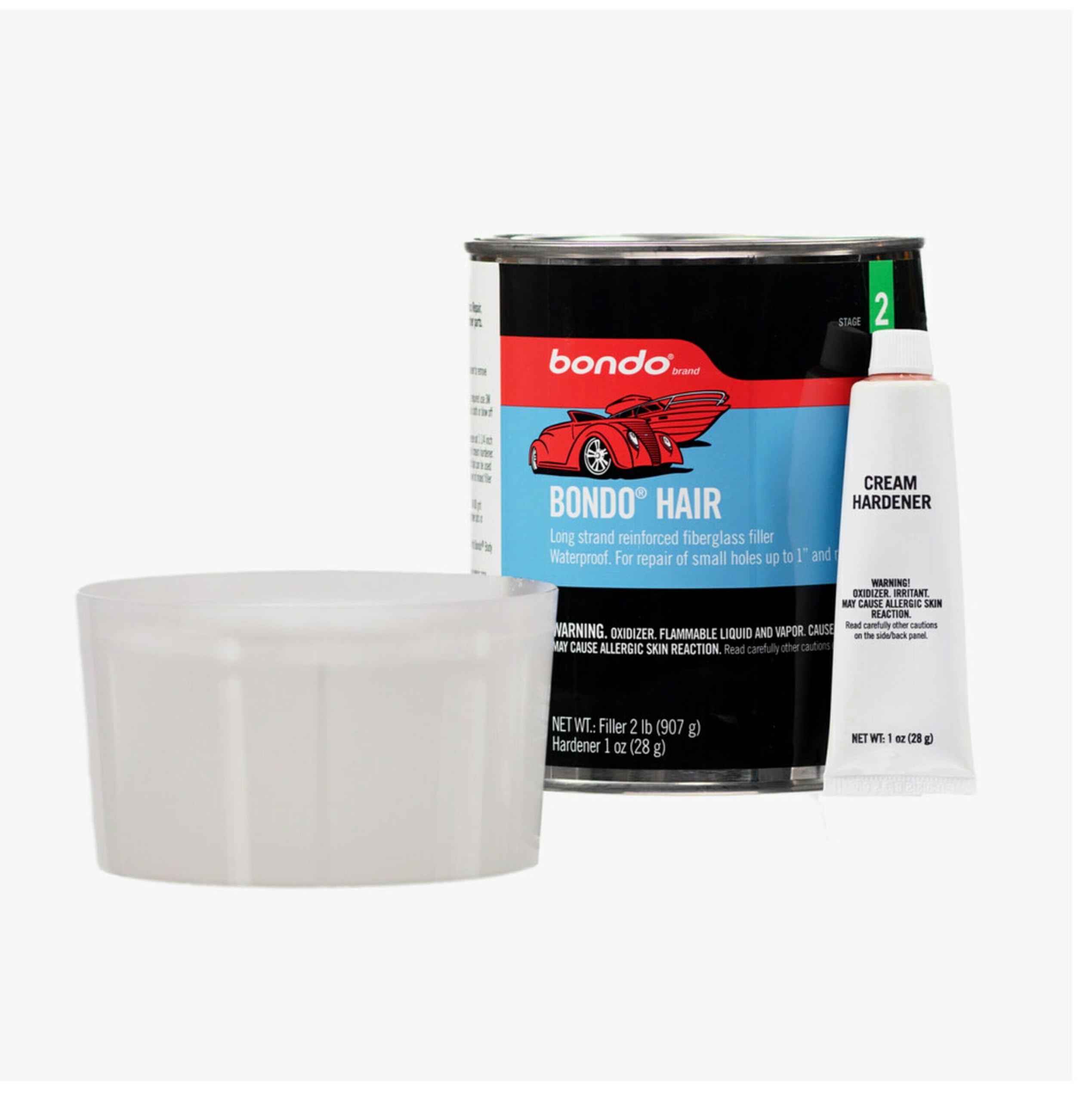 Bondo Bondo-Hair Fiberglass Reinforced Filler, 1 Quart, White, Model 762