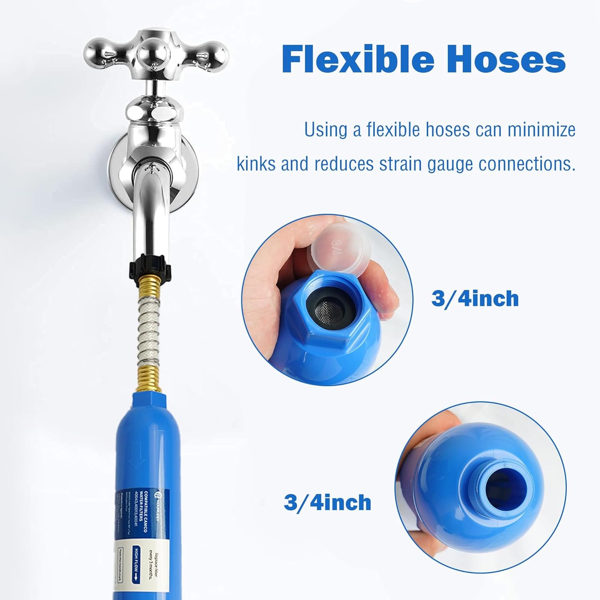 Hourleey 2 Pack Rv Inline Water Filter, Reduce Bad Taste, Odors, Rust, Fluoride, Chlorine And Sediment In Drinking Water, Dedica