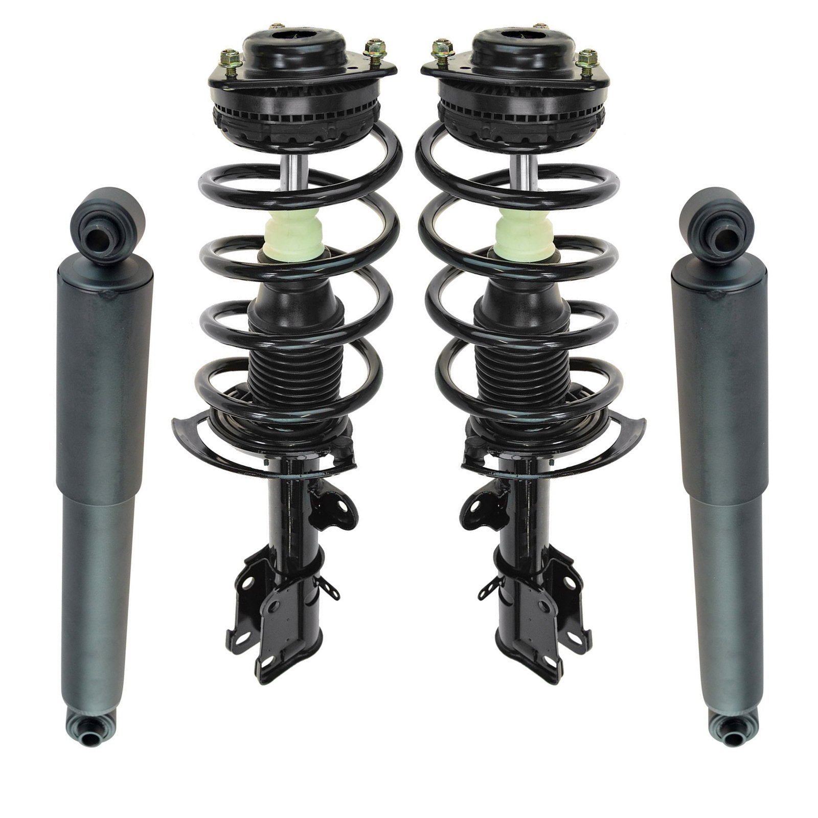 Trq Front And Rear Complete Strut Assembly & Shock Absorber Kit Complete Strut & Coil Spring Assembly Compatible With 2008-2016