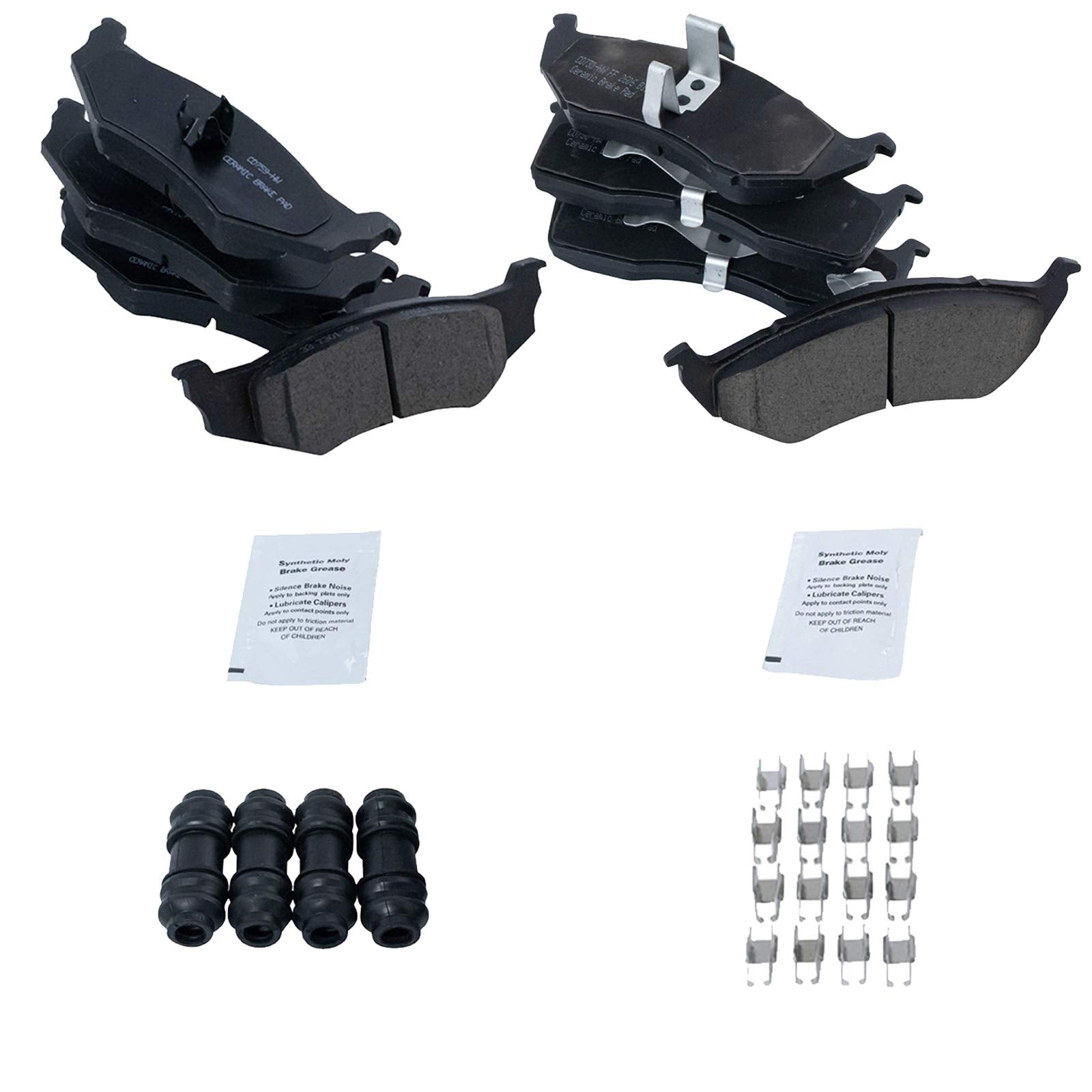 Trq Front Brake Pad & Rotor Kit Brake Pads Brake Rotor Semi-Metallic Compatible With 2000-2004 Ford Focus