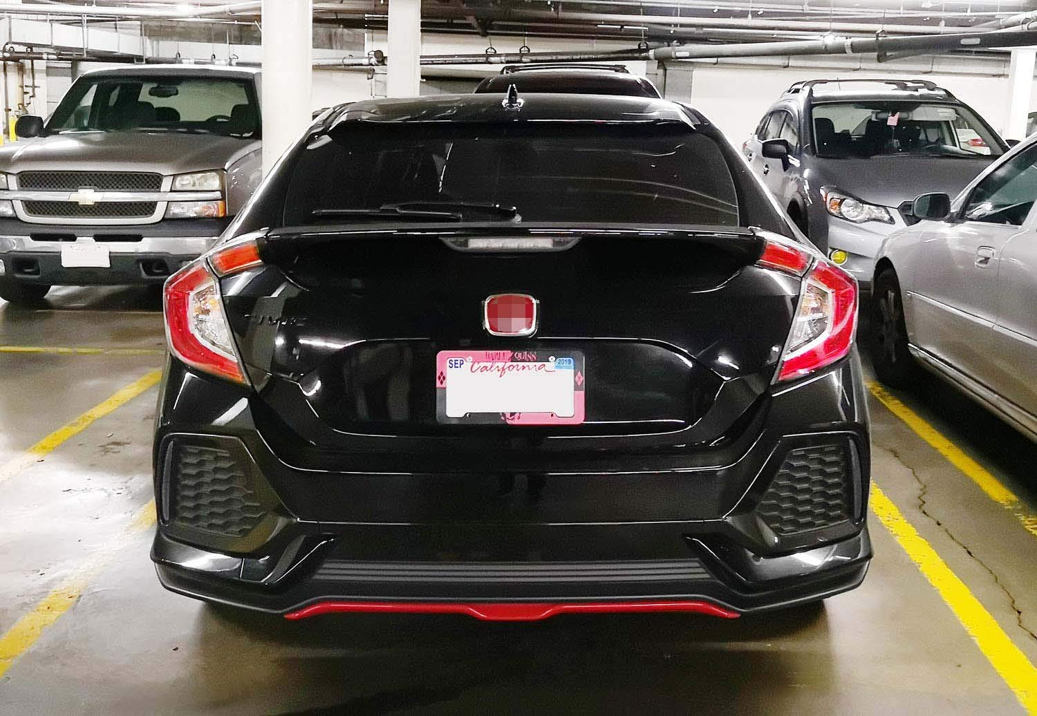 iJDMTOY Smoked Rear Bumper Reflector Lens Replacement Compatible With 2017-21 Honda Civic Hatchback, SI or Type-R Sedan, OE-Spec