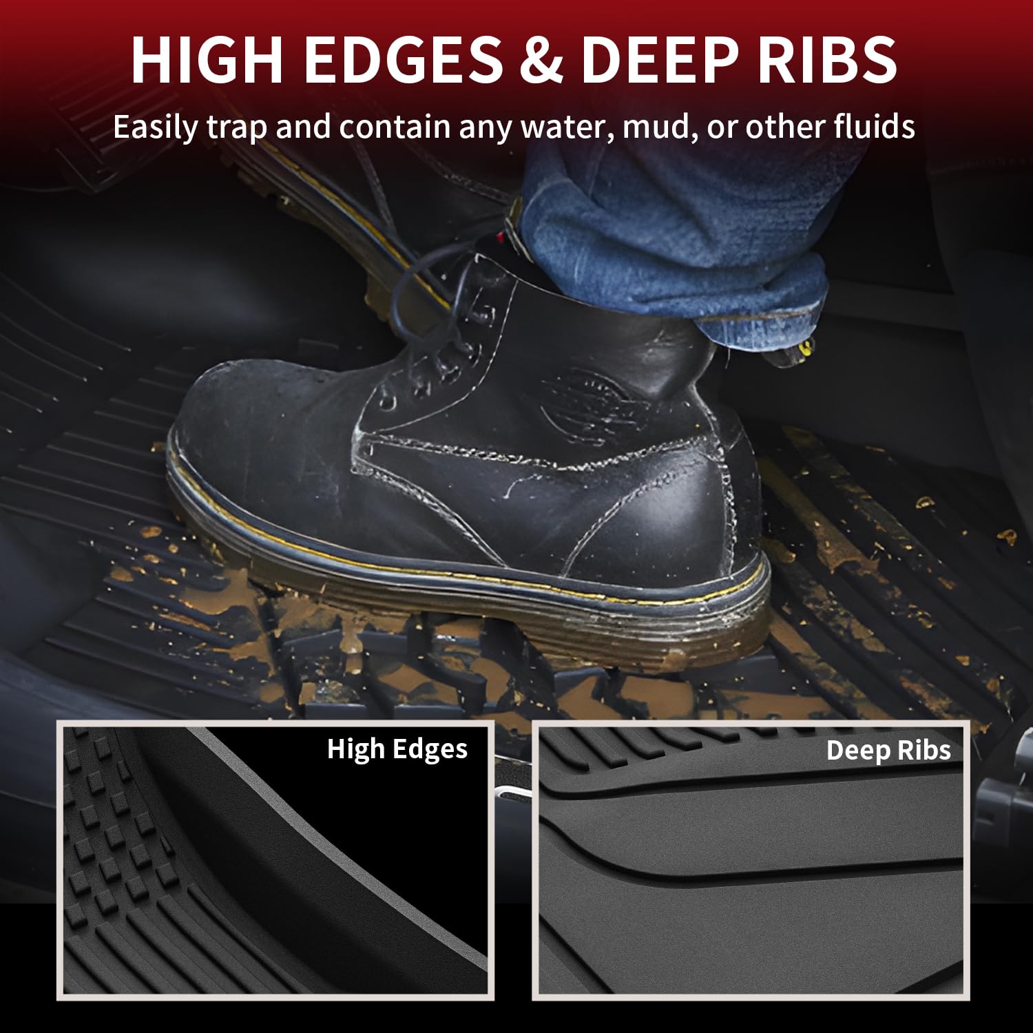 Lasfit Premium Extra Thick Floor Mats For Tesla Model 3 Highland 2025/2024 | Performance/Long Range/Base | All Weather Tpe Custo
