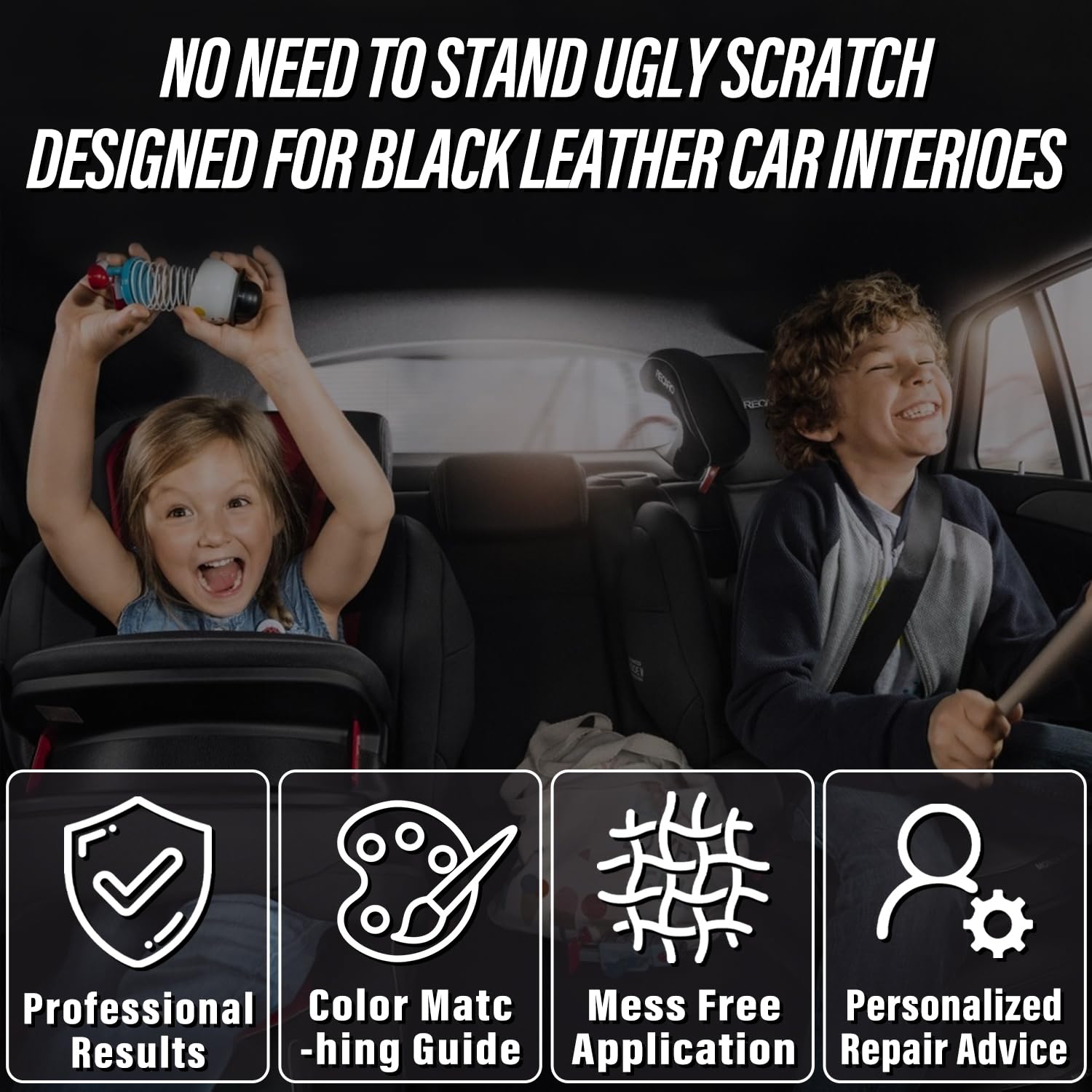 Black Leather Repair Kit Car Interior, Color Match Leather Seat Repair Kit For Cars, Easily Used Car Leather Repair Kit To Repai