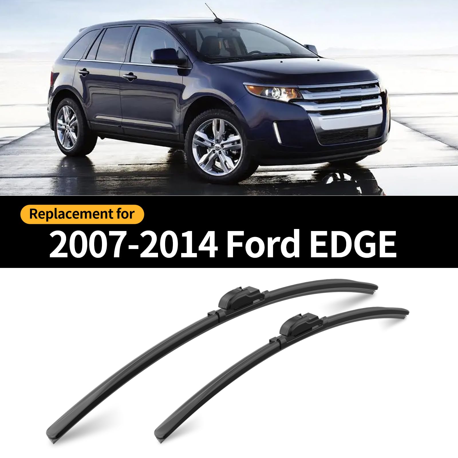 Gardimu Front And Rear Windshield Wiper Blades, 3 Pcs Front And Back Windshield Wipers Blades Replacement For Ford Edge 2007-201